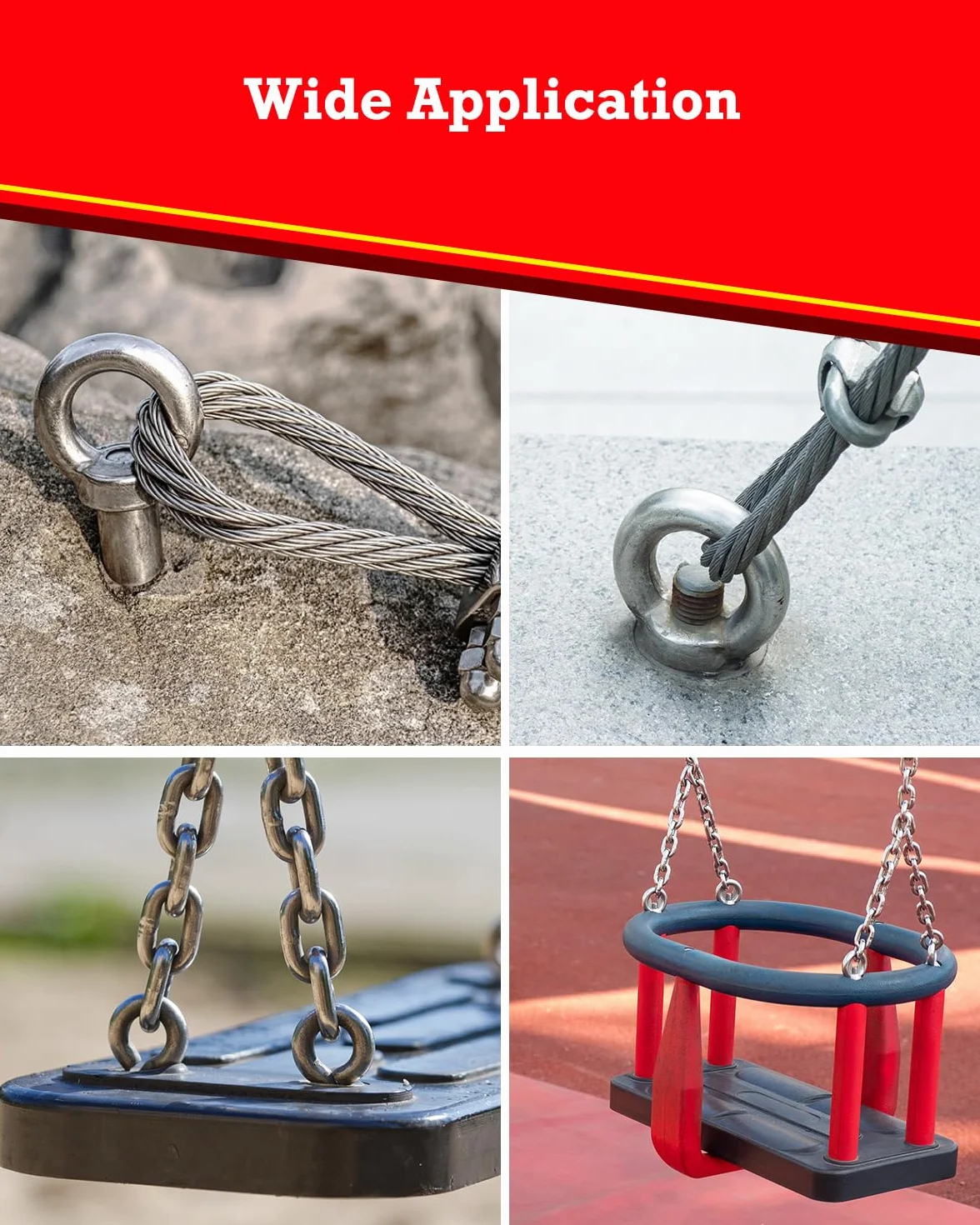 Vite ad anello M6, 6 pezzi viti ad occhiello, in acciaio inox 304, vite ad anello con filettatura, vite ad anello in acciaio inox per tecniche di fissaggio e vari dispositivi di sollevamento