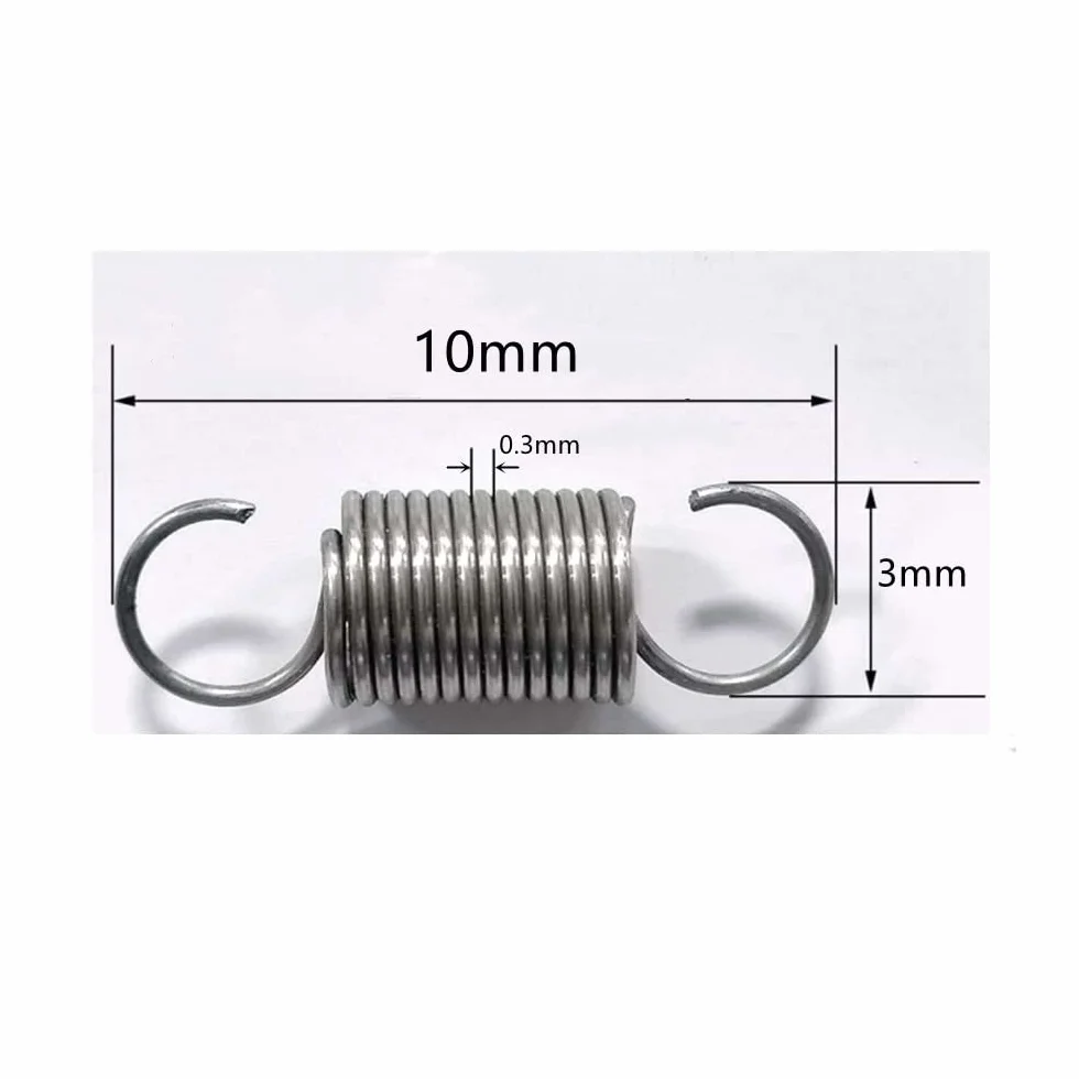 304 Acciaio Inossidabile Molla Compressione 0,3mm x 3mm x 10mm Gancio Tensione Molla per Forbici Giardino