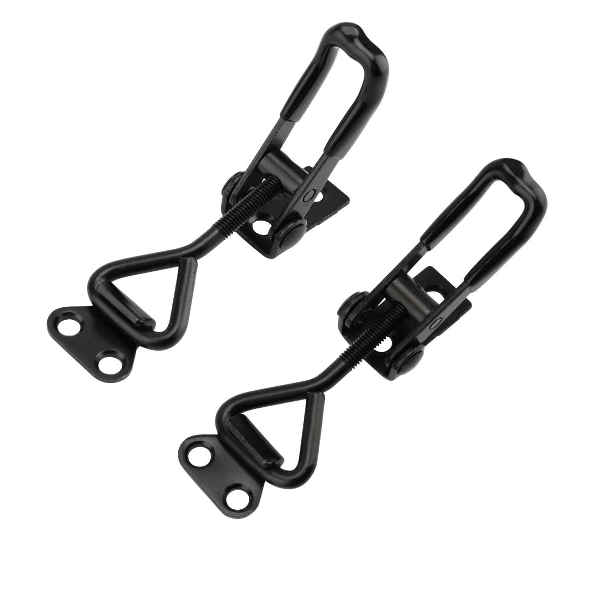 Morsetti a levetta regolabili, 2 chiusure in metallo a sgancio rapido, resistenti, 100 kg, fibbia a leva per scatole, armadi, armadi, porte, (nero)