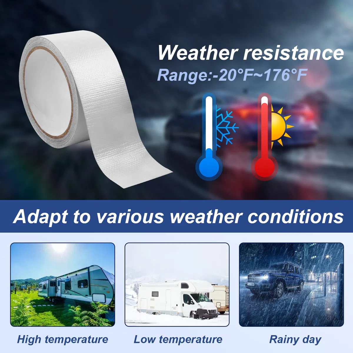 Nastro Sigillante Impermeabile per Camper, 5cm X 7,5m, Nastro Bianco, Bituminoso per Tetto, Riparazione per Caravan, Doccia, Tubi e Giunti, Qualità e Resistente Agli Agenti Atmosferici