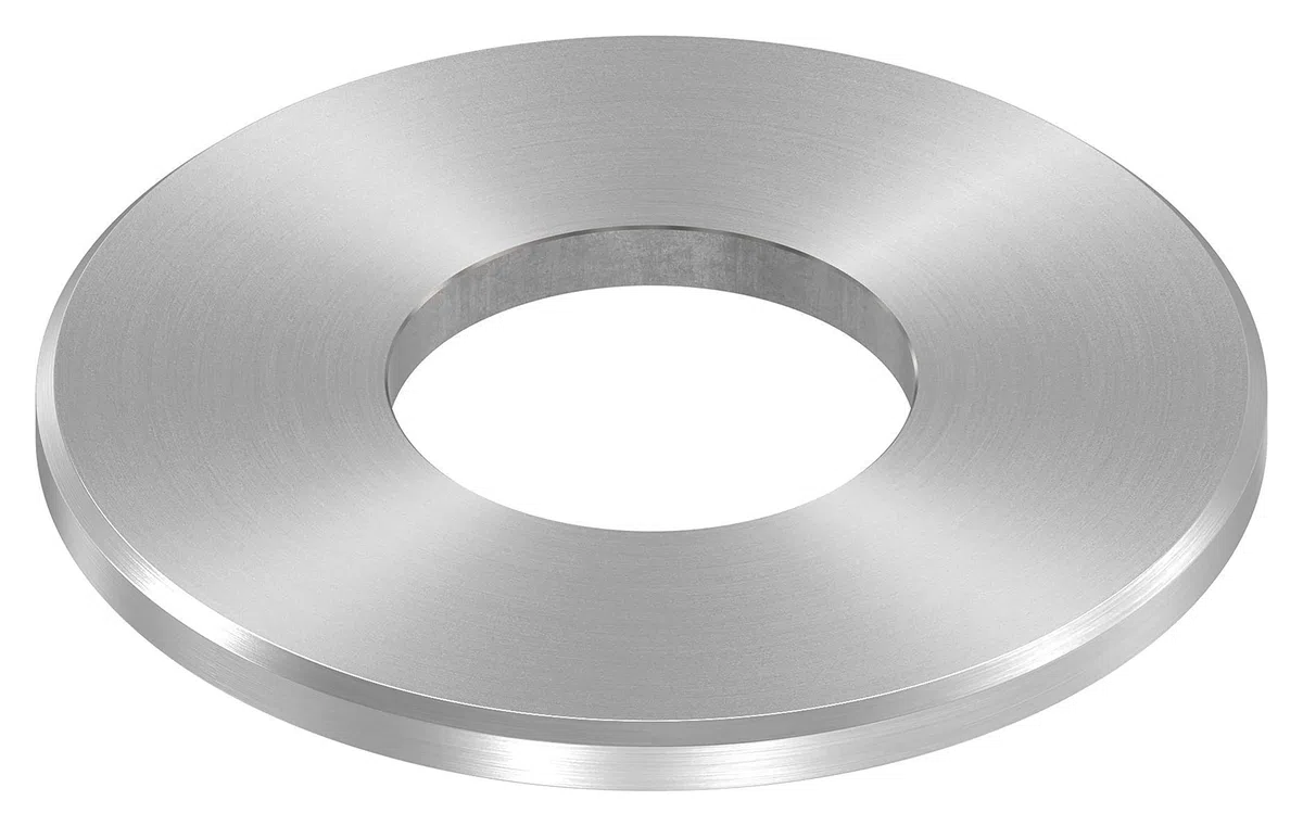 STEINBACHER© | Piastra di ancoraggio in acciaio inox, Ø100x6mm, con rettifica e smussatura circolare, V2A