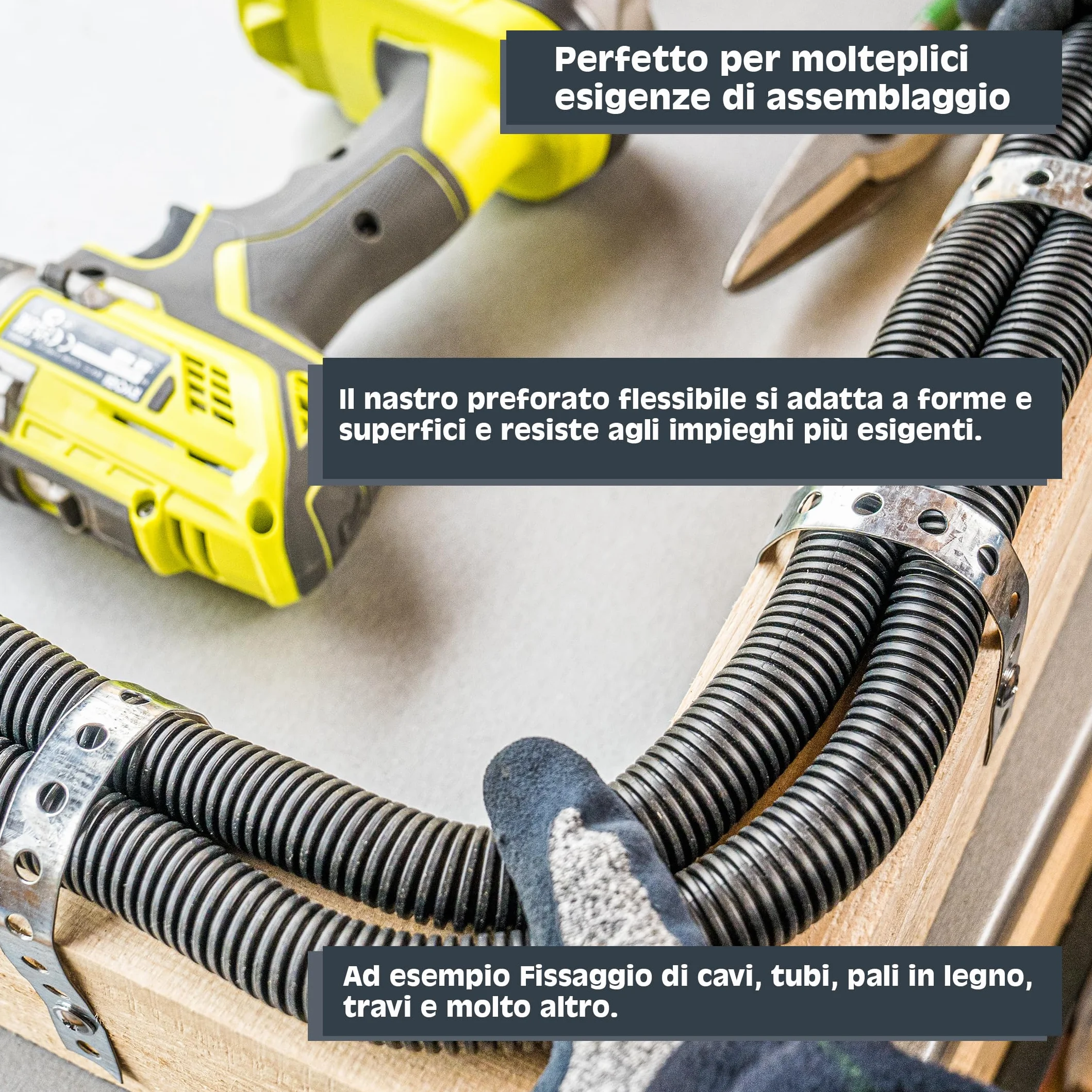 HELPMATE Nastro perforato 10 m di lunghezza - acciaio zincato sendzimir - larghezza 20 mm - spessore materiale 0,8 mm - zincato di alta qualità - Robusto per costruzione, officina, progetti fai da te