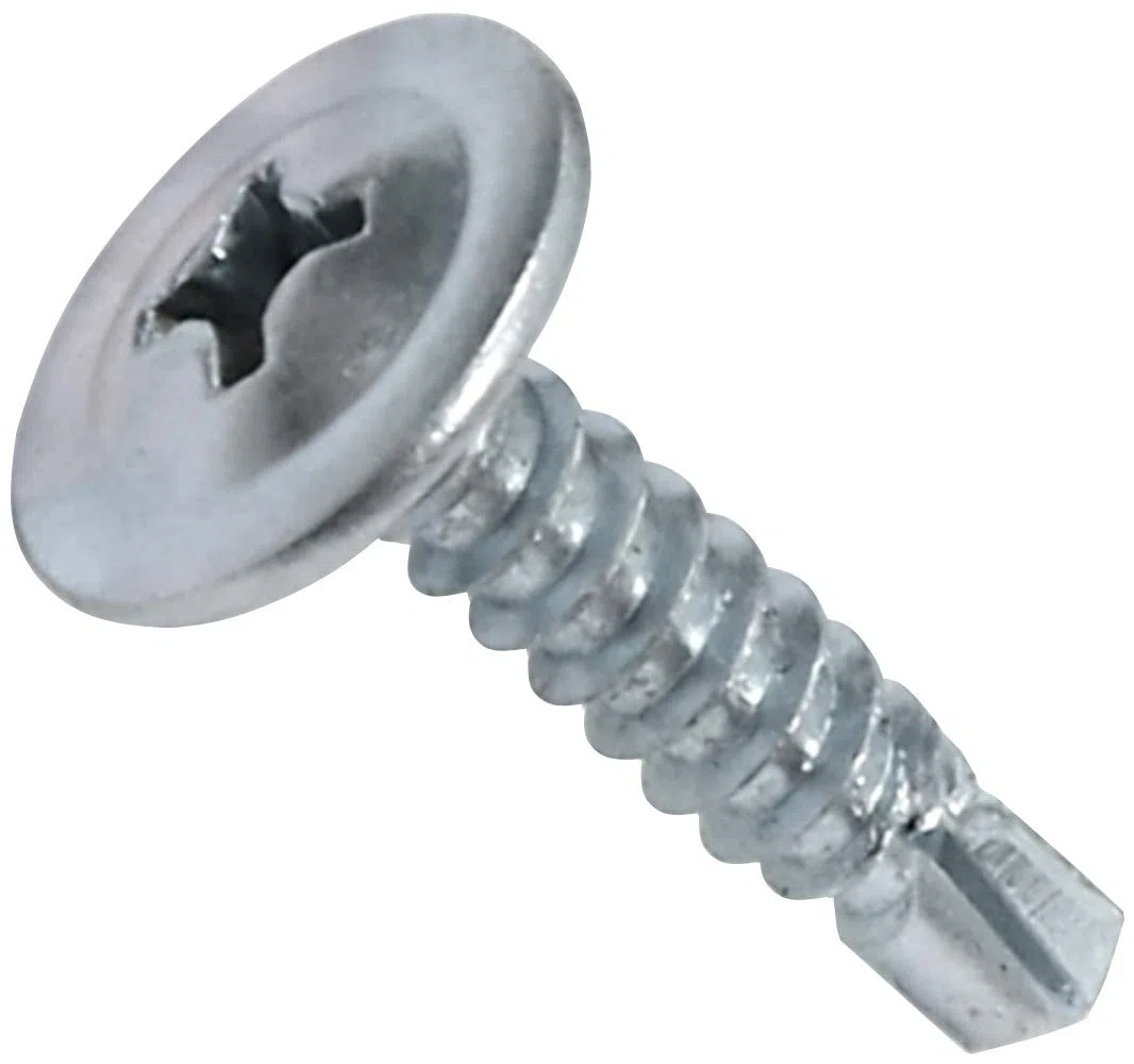AERZETIX - C44741 - Set di 100 Viti per lamiera autoperforanti Ø4.2x19mm a testa larga bombata - con impronta PH/cruciforme - in acciaio zincato - fissaggio lamiera grondaia - colore argento
