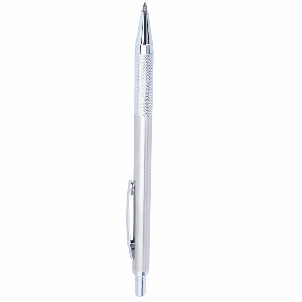 Scriber, Scribing Pen Ceramic Marker Engraver for Metal Glass Cutting Tool, Tungsten Steel Tip Golden Silver (Silver)
