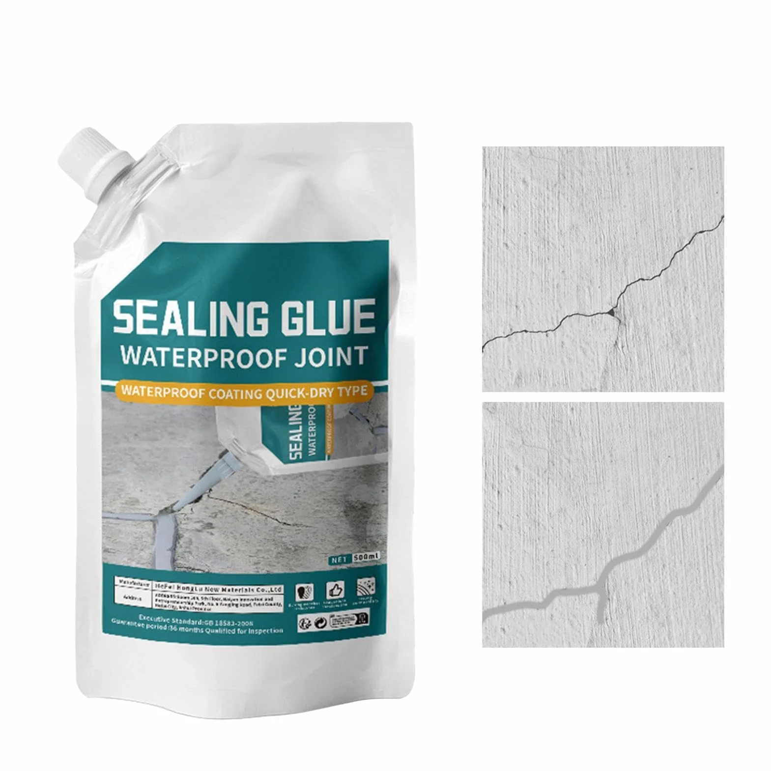 Riempitivo per Crepe Calcestruzzo 500ml, Stucco per Cemento e Muratura, Riparazione Lastre con Adesivo Forte, Sigillante Impermeabile e Antigelo per Esterni, Ideale per Tetti Pavimenti Davanzali