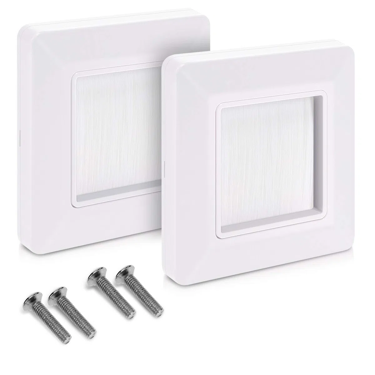 kwmobile Placca Passa-Cavi - 2X Coperture a Spazzola per Passaggio Fili Elettrici - Cornice Copertura per Fori Pareti e Scrivania - Passa-Cavo Bianco