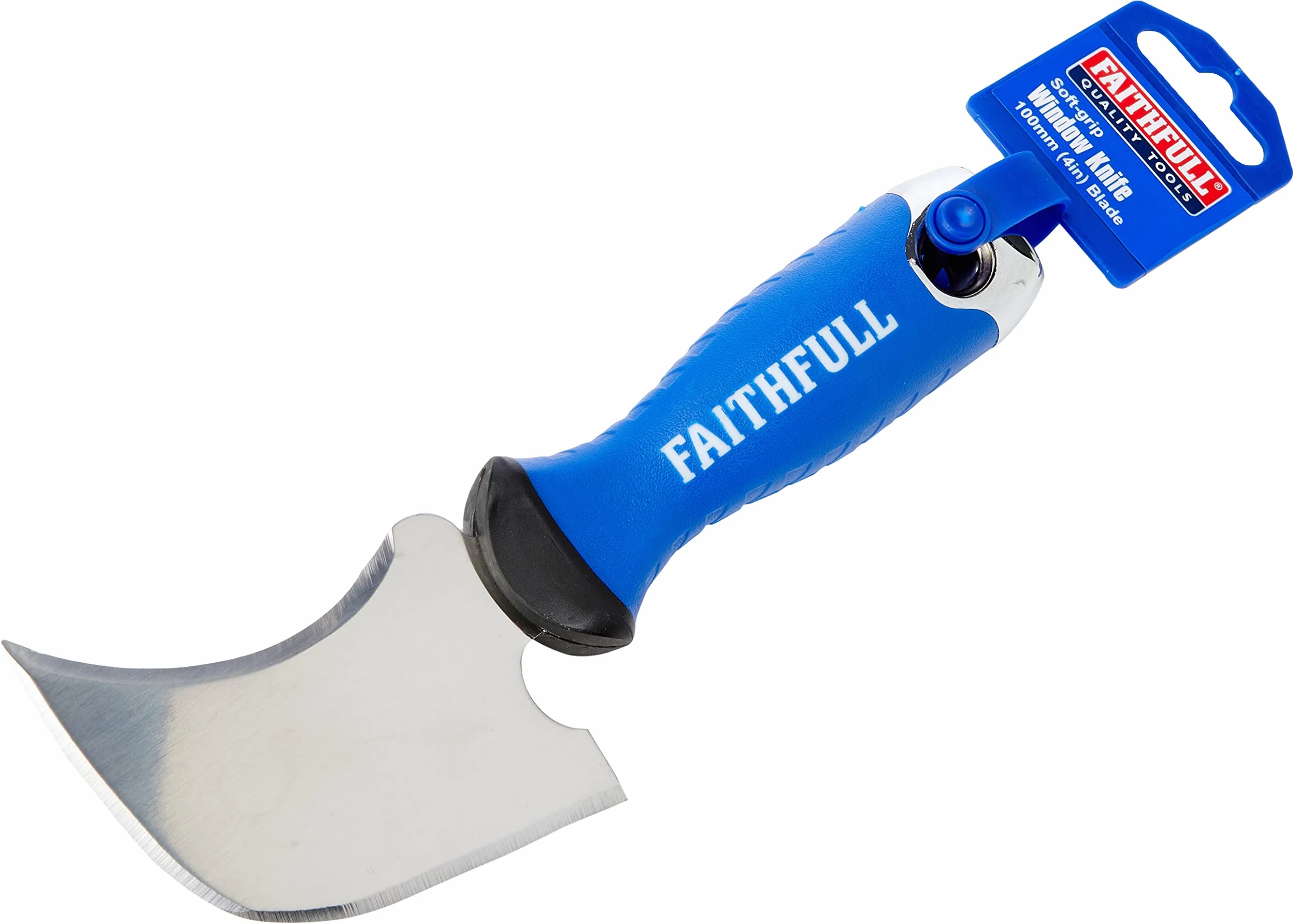 Faithfull SGWINDME - Coltello professionale per finestre, modello Quarter Moon, colore: blu