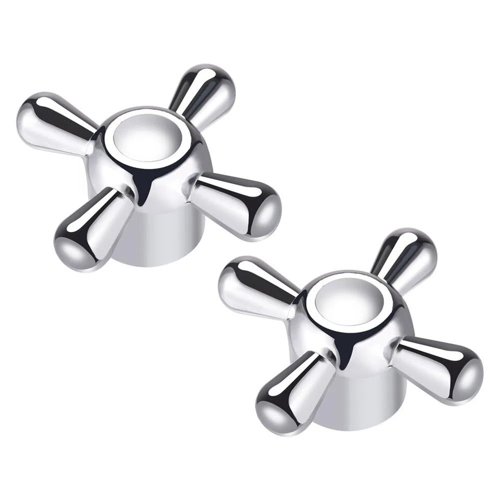 Maniglia per rubinetto, manopola per rubinetto, maniglia della valvola dell'acqua, 8 mm, in lega 20, ricambio per miscelatore da cucina e bagno, confezione da 2 pezzi, argento