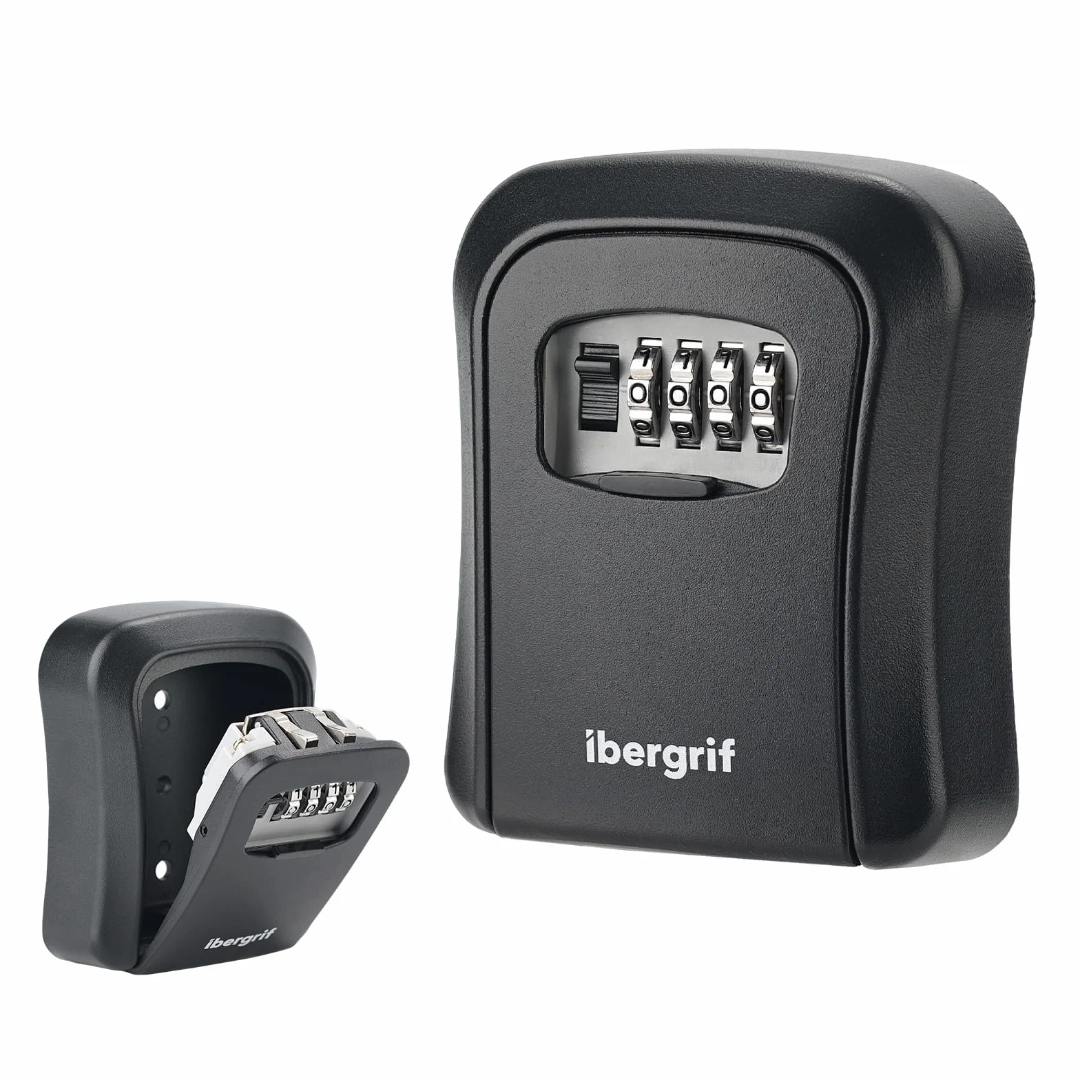 Ibergrif MA201 Cassaforte per Chiavi Montata a Parete,Cassetta di Sicurezza a Chiave Impermeabile,Cassaforte Porta Chiavi da Esterno con 4 Cifre Combinazione Codice, nero