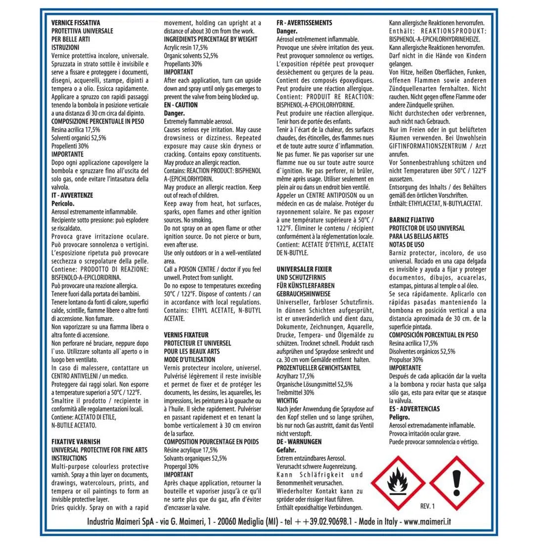 Vernice fissativa - Spray