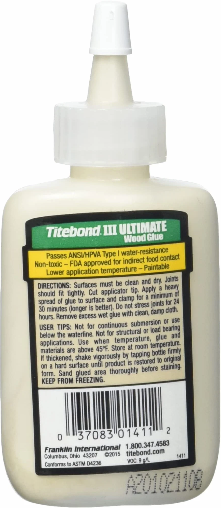Titebond 141/1 Ultimate Colla per legno, per interni ed esterni, impermeabile, 37 ml