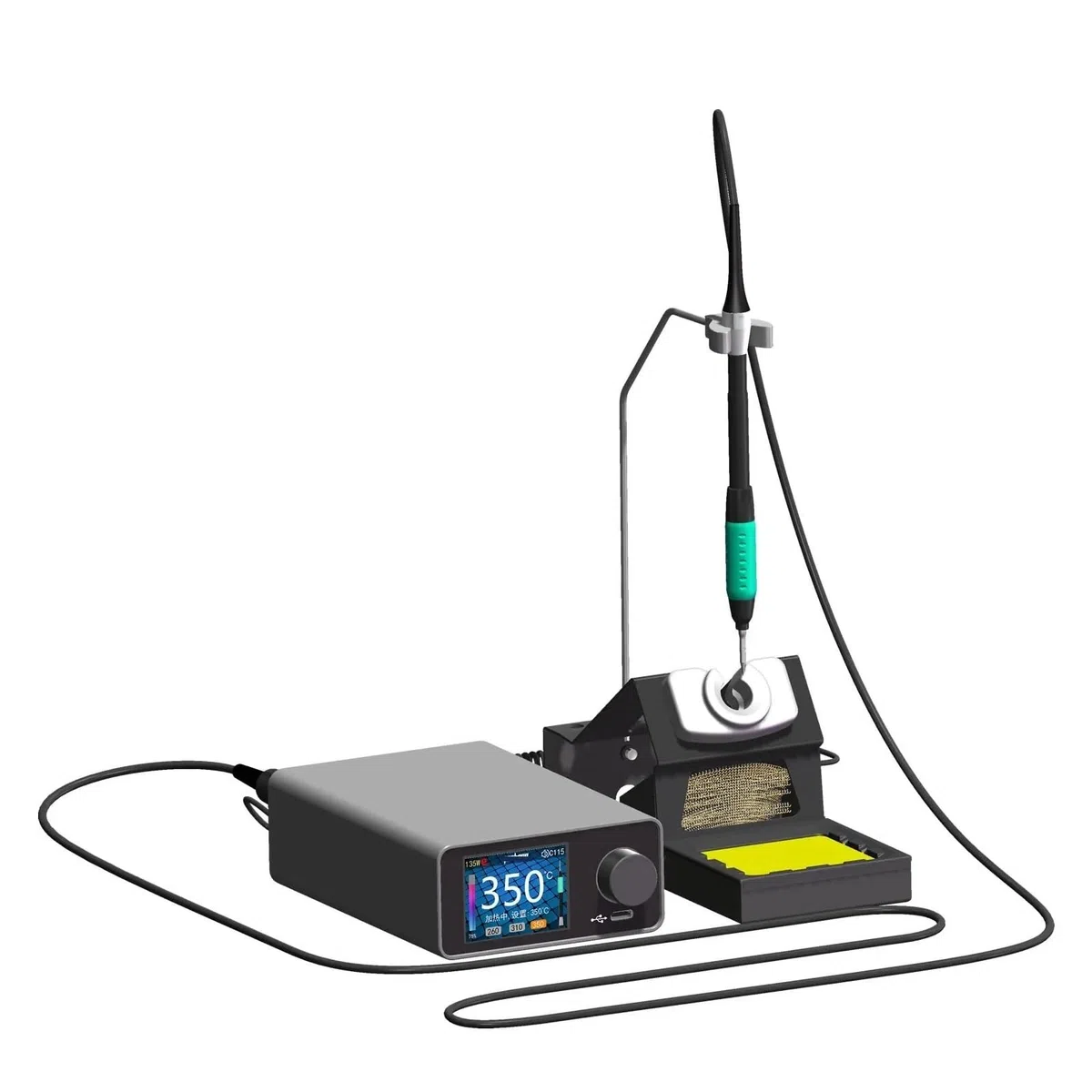 Stazione di saldatura intelligente TC22 da 220 W con display della curva colore, compatibile 210/245,Controllo preciso(SSD01 210KIT)