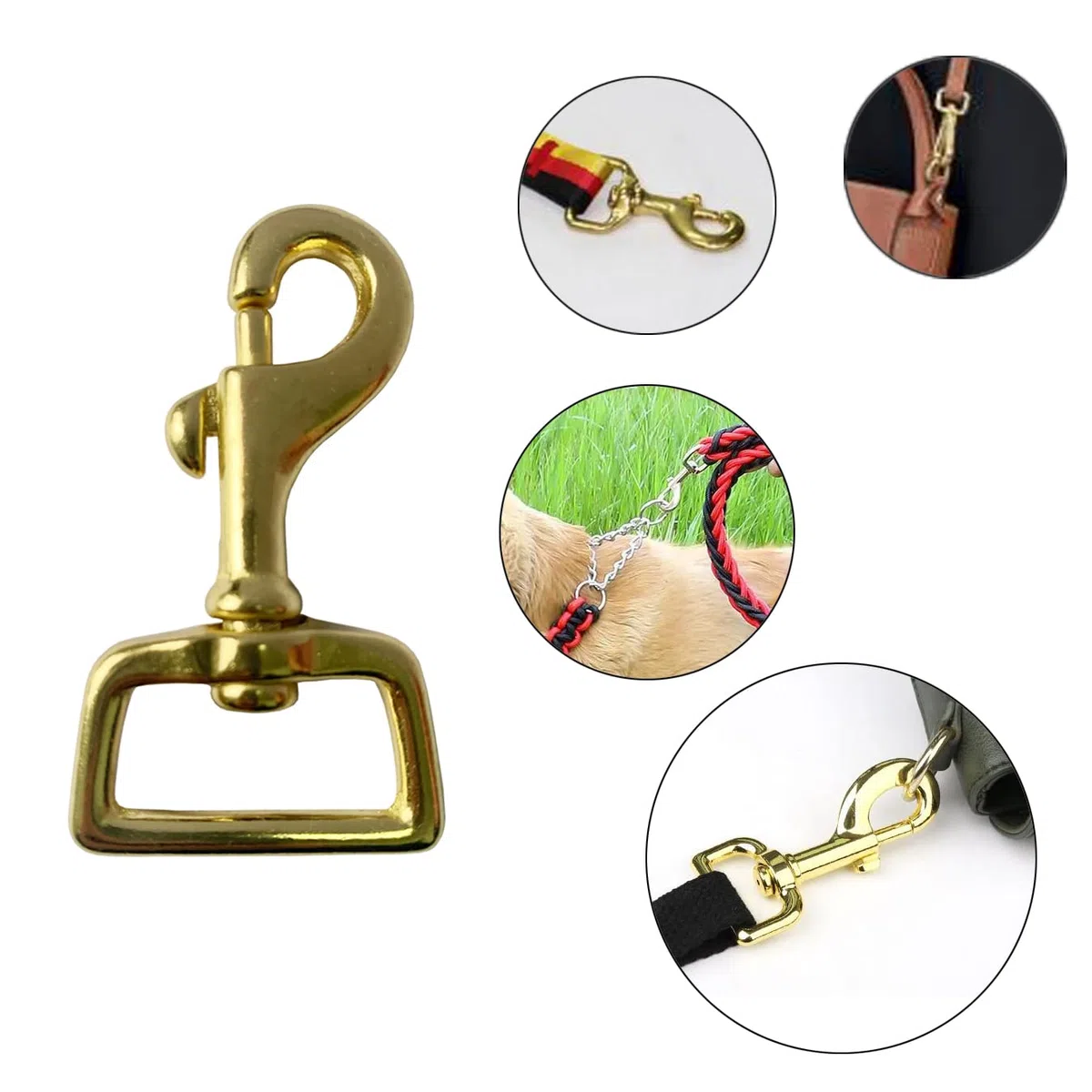 aufodara 2 Pz Robusto Moschettoni Girevoli in Ottone per Guinzaglio Cani, Accessori per Borse fai da te, Cinghie dello zaino, Collari per cani, Corda Paracord, Portachiavi, Accessori Hardware (25mm)