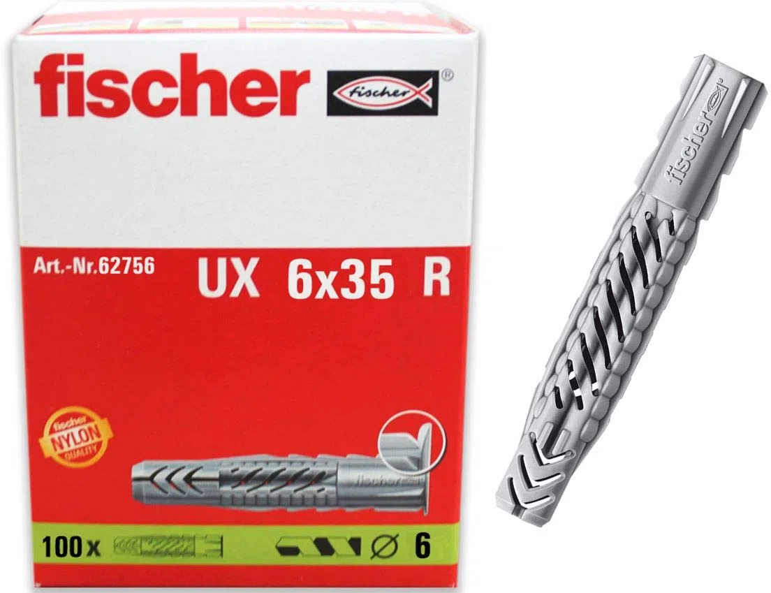 Heitronic 48764 Universaldübel UX 6X35 R 6x35mm Verpackung = 100 Stück