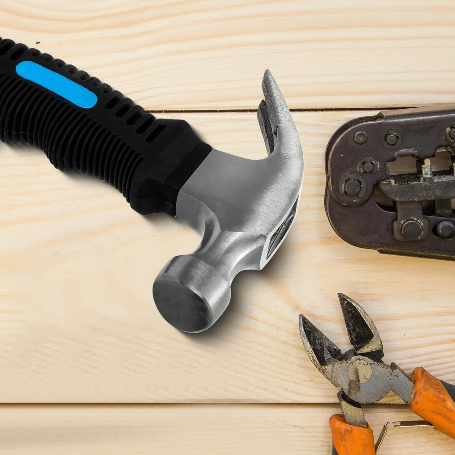 Stubby - Martello da carpentiere Glat Hammer antiscivolo, piccolo, multifunzione, con manico antiscivolo, per fai da te, riparazione, campeggio, lavori di legno, manutenzione della casa