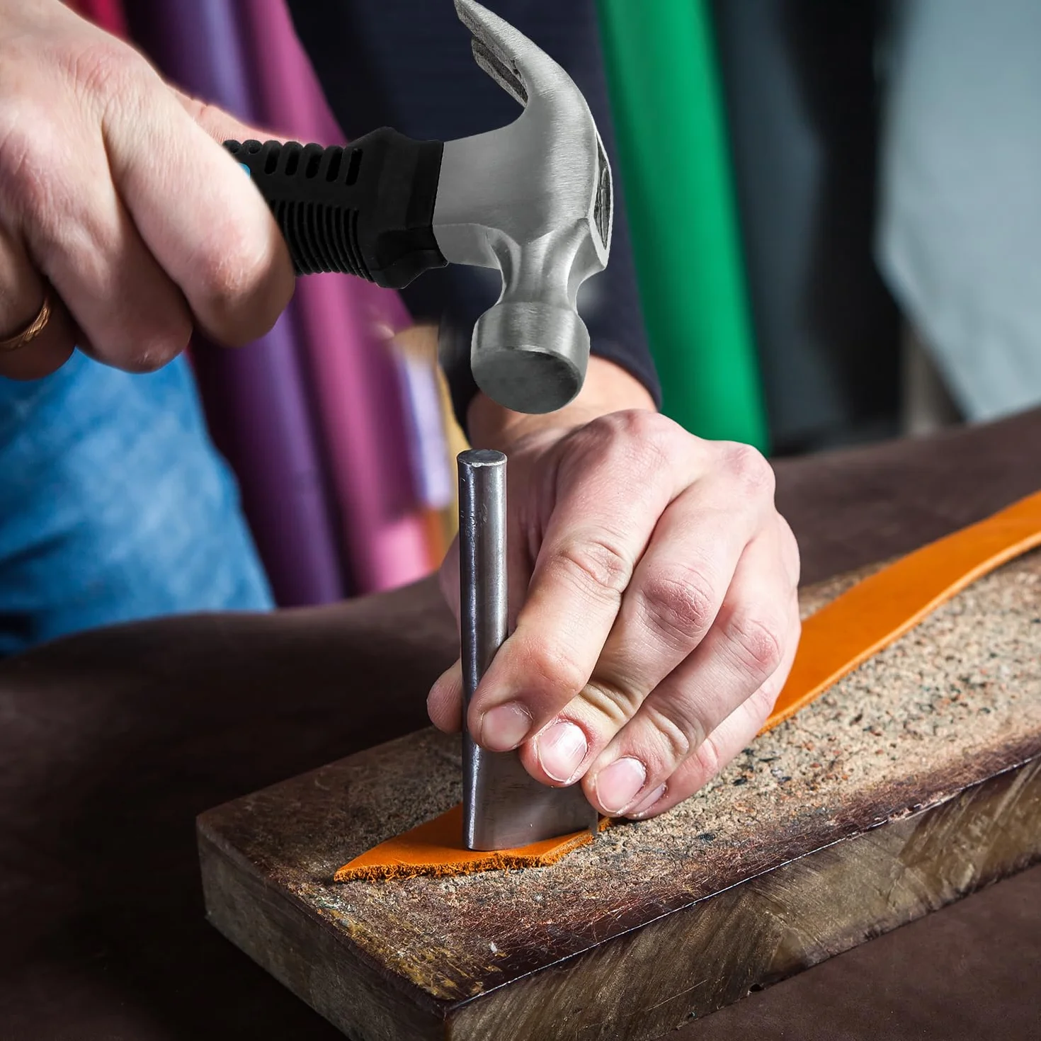 Stubby - Martello da carpentiere Glat Hammer antiscivolo, piccolo, multifunzione, con manico antiscivolo, per fai da te, riparazione, campeggio, lavori di legno, manutenzione della casa