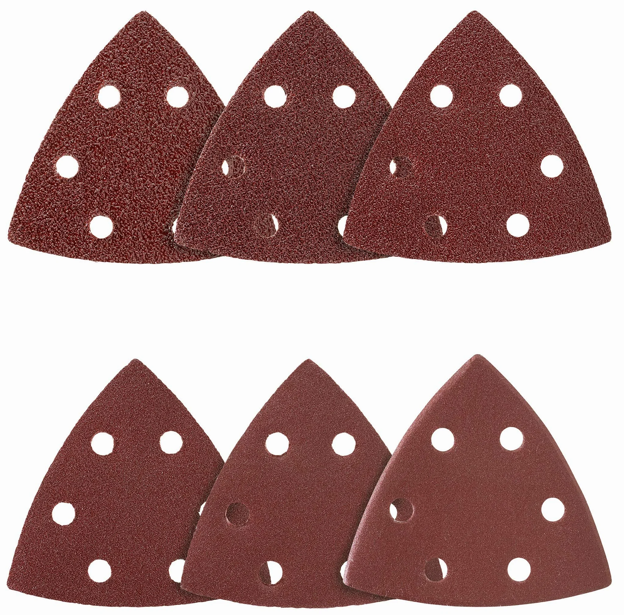 Triangoli Abrasivi Prio │ 50 pezzi │ 6 fori │ 93 x 93 x 93 mm │ grana 120 │ per levigatrici delta │ Fogli Abrasivi │ Abrasivi Triangolari │ Carta Abrasiva
