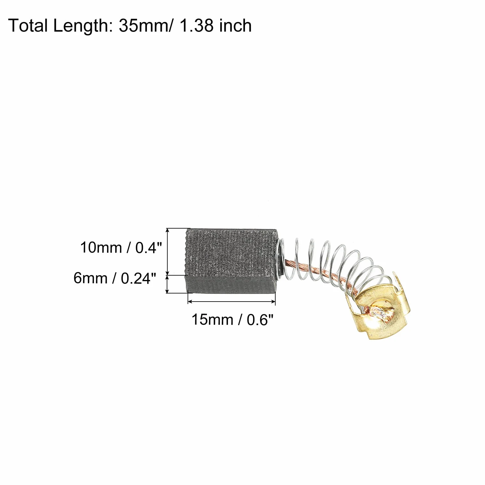 PATIKIL Carbonio Spazzole Spazzola Carbone Ricambio 15x10x6mm per Motori Elettrici Potenza Strumento Angolo Smerigliatrice Tavolo Ricambio Parte Riparazione, 2pz
