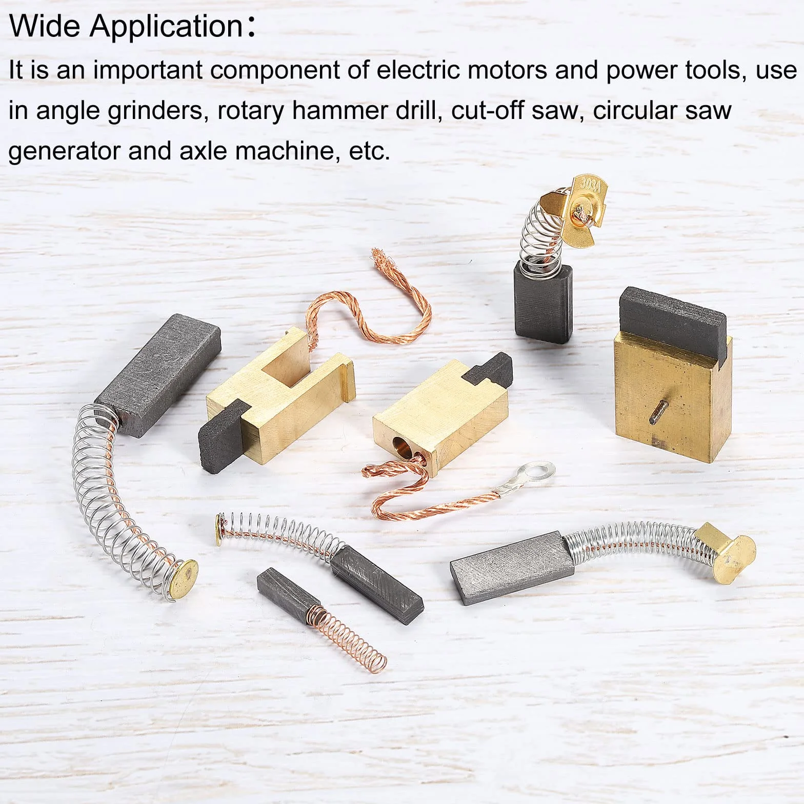 PATIKIL Carbonio Spazzole Spazzola Carbone Ricambio 15x10x6mm per Motori Elettrici Potenza Strumento Angolo Smerigliatrice Tavolo Ricambio Parte Riparazione, 2pz