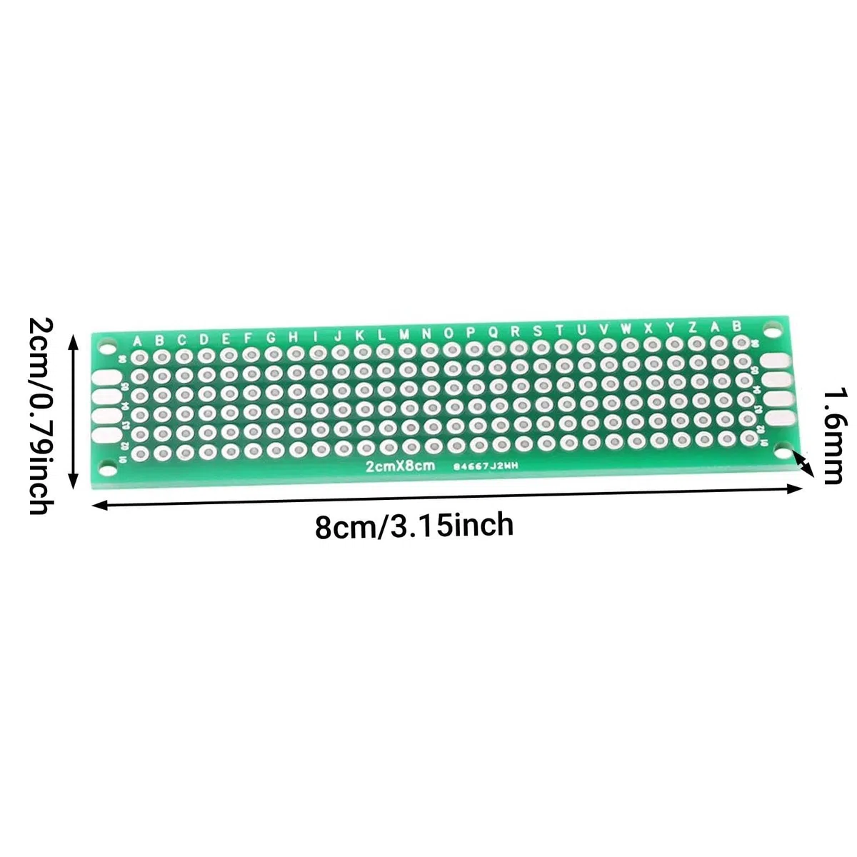 10pcs Kit Scheda a Circuito Stampato Universale 2x8cm Double Side PCB Board Prototype Board Prototype per Saldatura Fai da Te