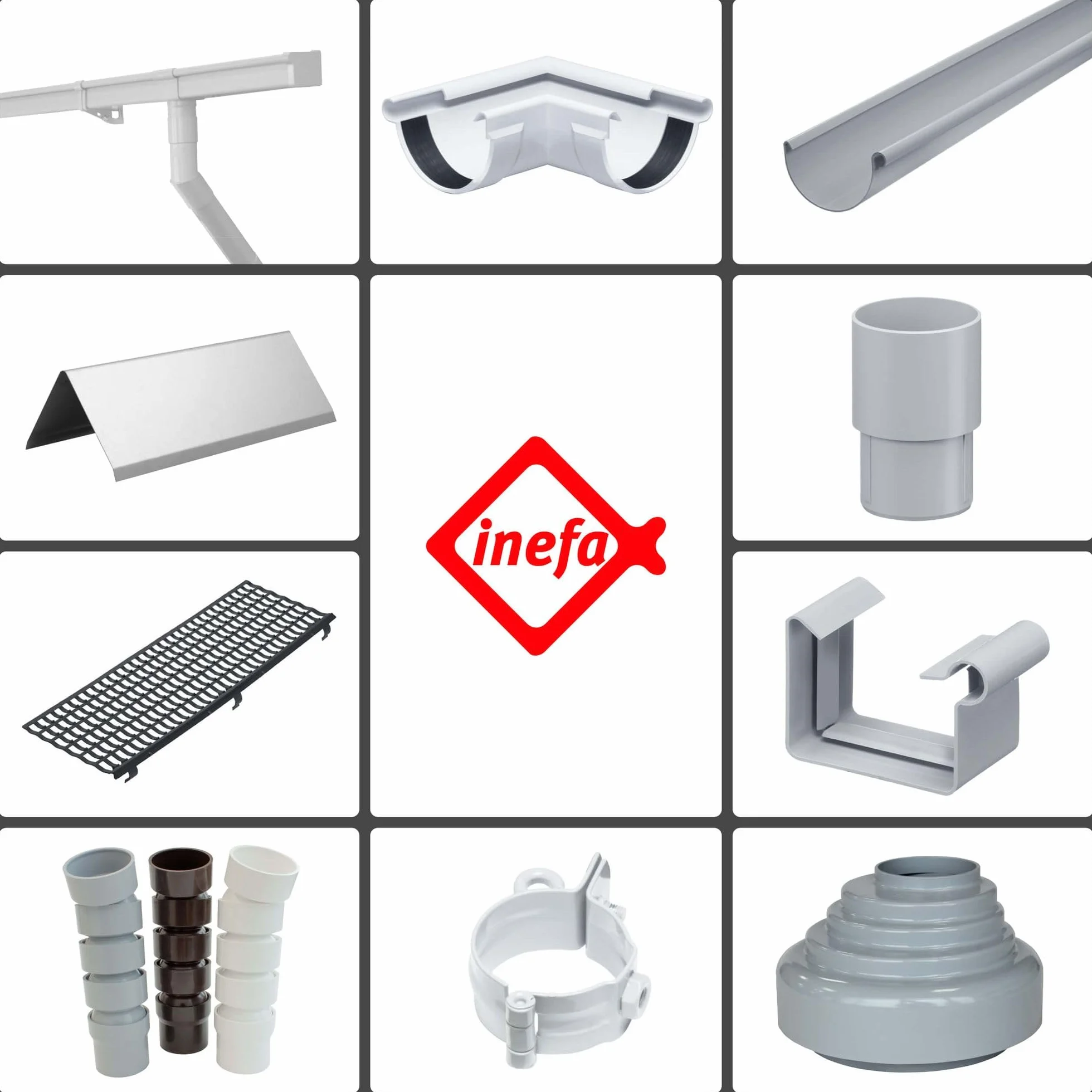 INEFA Supporto per grondaia semicircolare Ferro per grondaia, staffa per grondaia, staffa per grondaia, staffa per grondaia 150mm, Marrone scuro