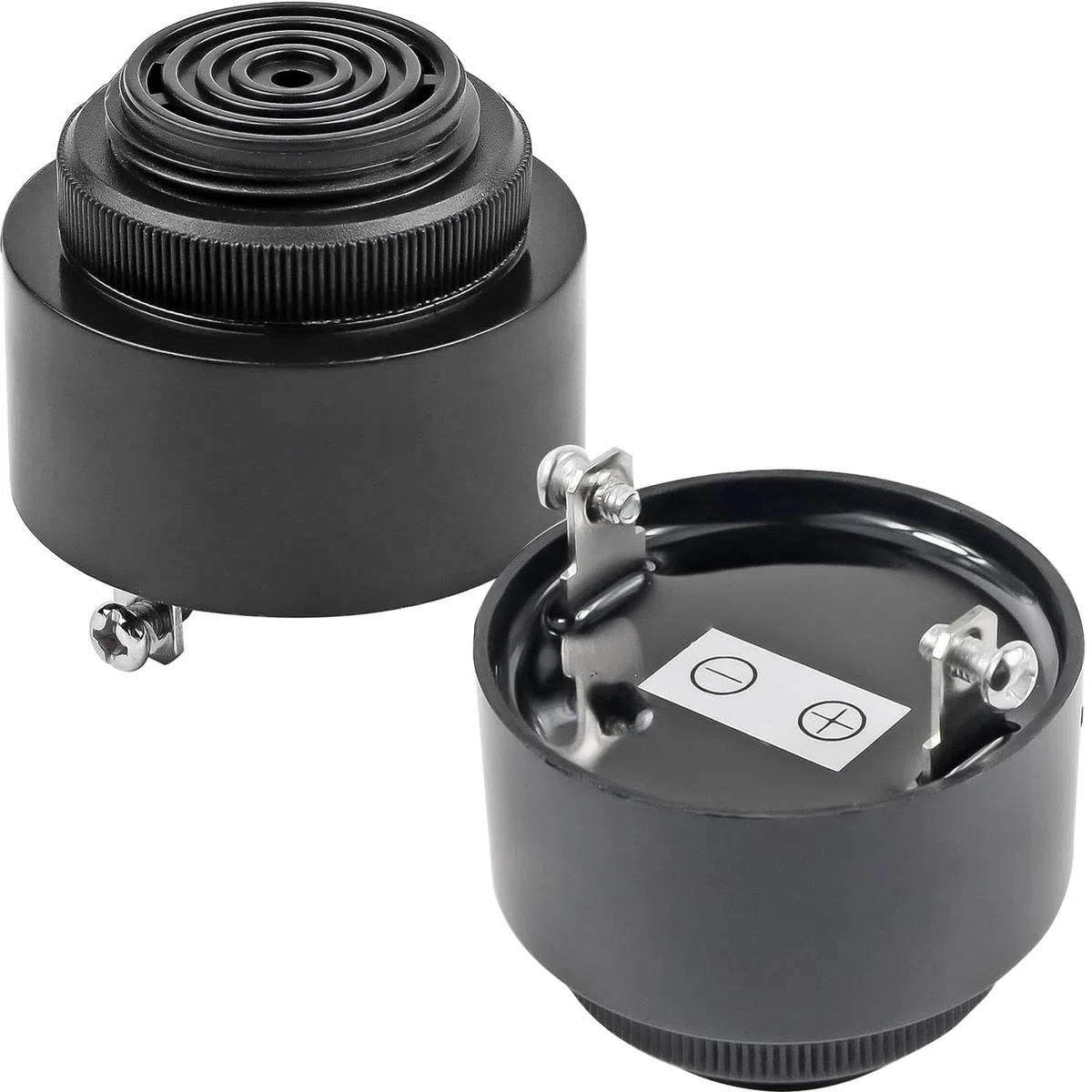 RUNCCI-YUN 2 pezzi Cicalini Elettronici di Allarme DC 3-24V Piezo Buzzer Suono Continuo per Arduino (Nero)