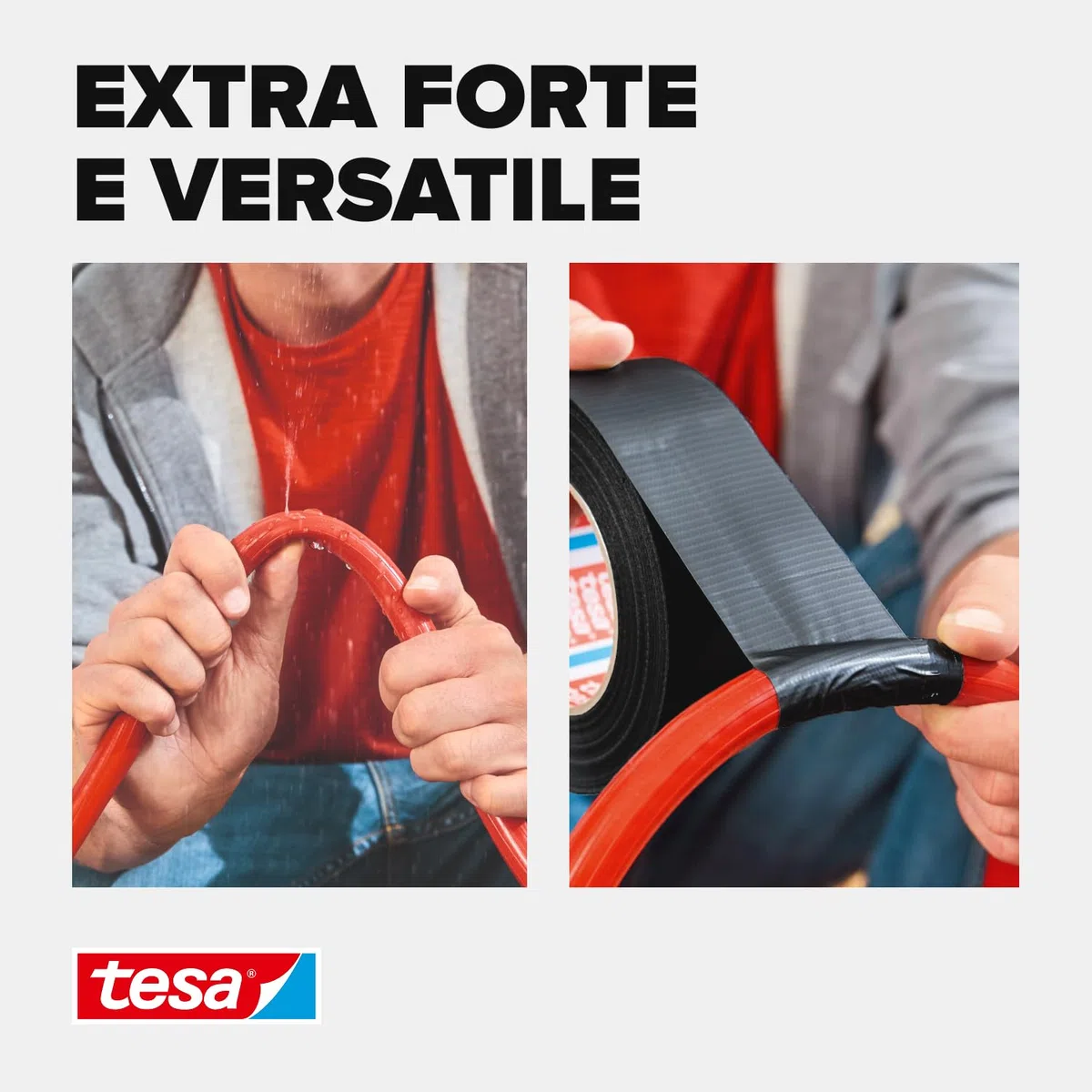 tesa extra Power Universal Duct Tape - Nastro Adesivo a Tenuta Extraforte - Nastro Versatile per Riparare, Fissare, Sigillare e molti altri Usi - Nero - 1 Rotolo - 25 m x 50 mm