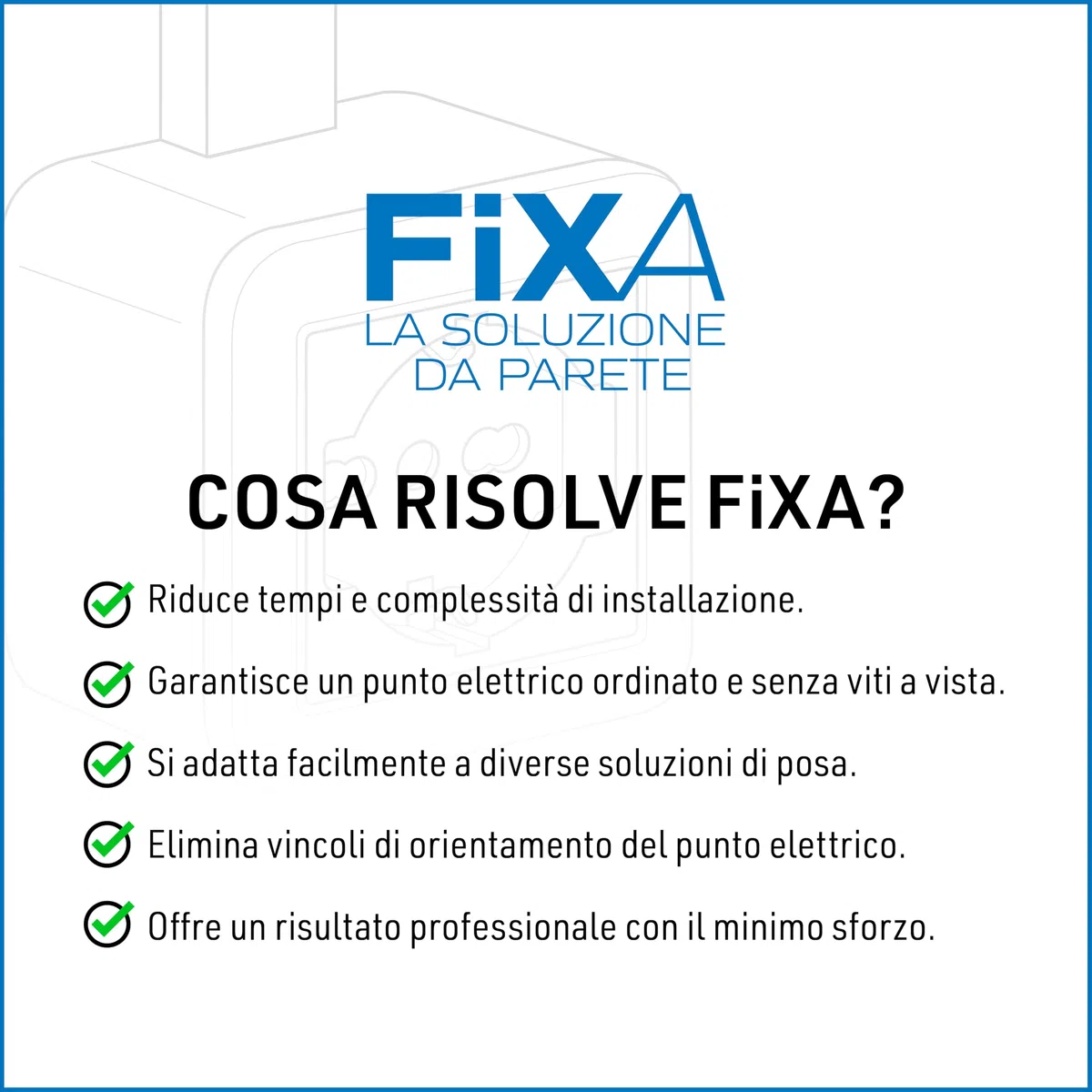Electraline 60472 Contenitore da superficie FIXA con presa P40 (Schuko+10/16A), Bianco, IP40, compatibile per installazione con tubo rigido e canalina