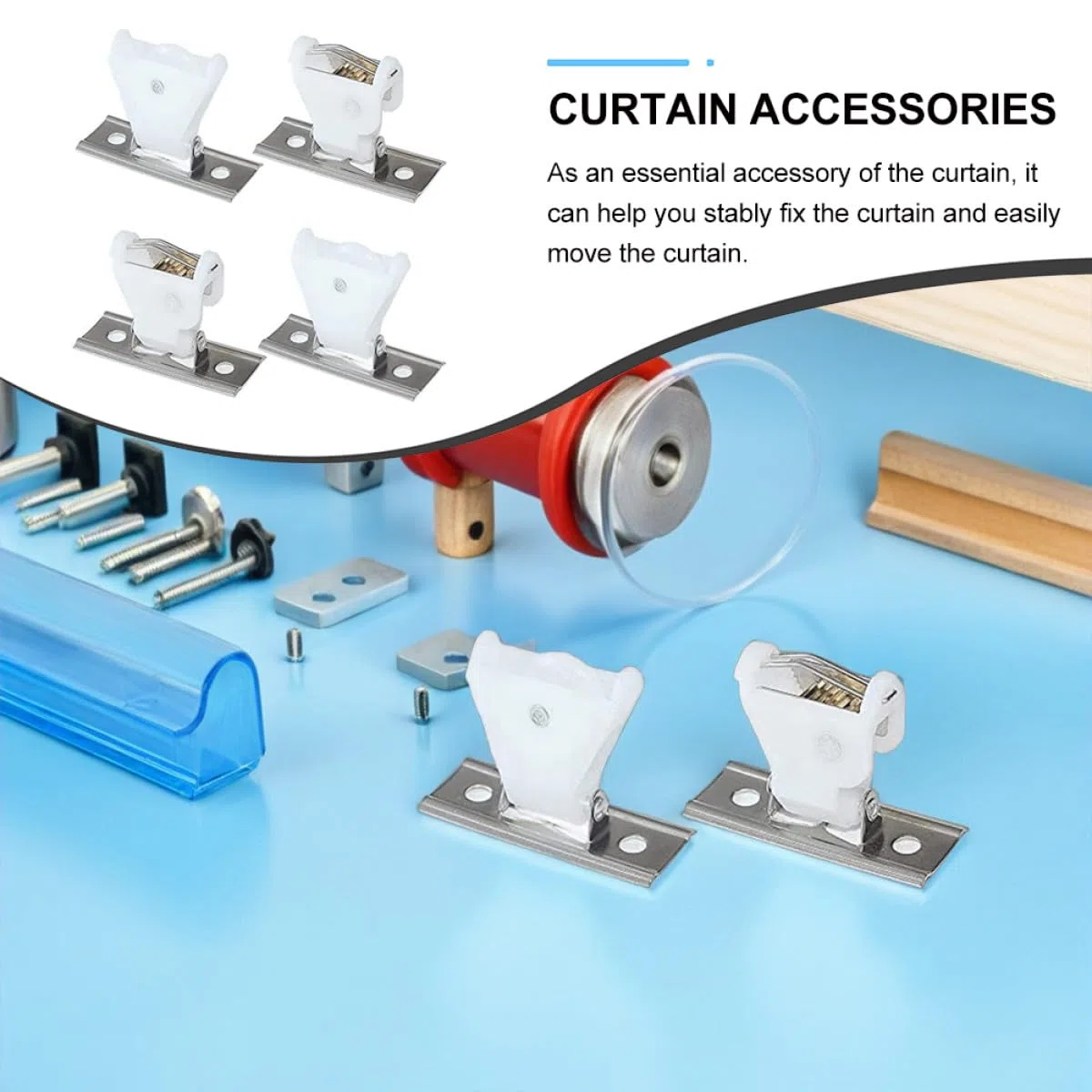 Housoutil Set Fermacorda per Tende Romane e Veneziane in Plastica Bianca Design Raffinato per Fissaggio Tende Domestiche Senza Corda