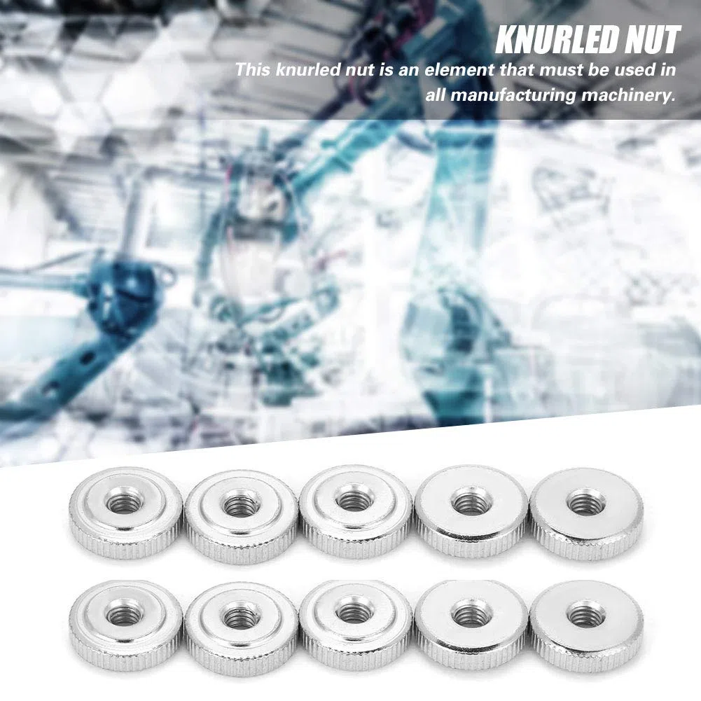 Dado zigrinato 10 pezzi, dadi zigrinati tondi, dadi zigrinati GB807 M3 M4 M5 M6 M8 M10 in acciaio al carbonio dado zigrinato(M510pcs)