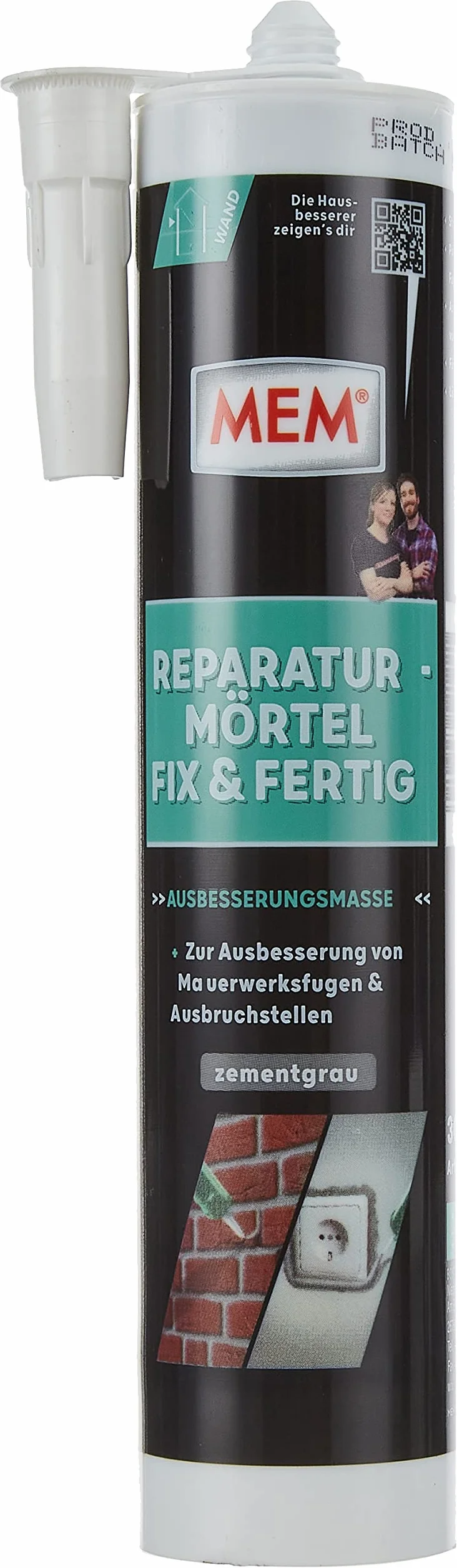 MEM – Malta per riparazione Fix e pronta da 300 ml, Acrilico, Grigio Mem-500600