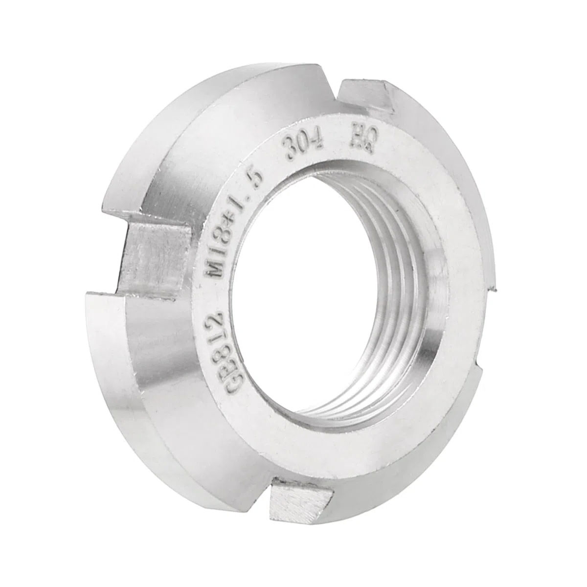 QUARKZMAN M18 x 1.5mm - 1pz Fissaggio Dadi Tondi Scanalati Quattro Scanalature - Dado Bloccaggio Tondo Acciaio Inossidabile 304 per Vari Cuscinetti Volventi, Settore Industriale, Argento