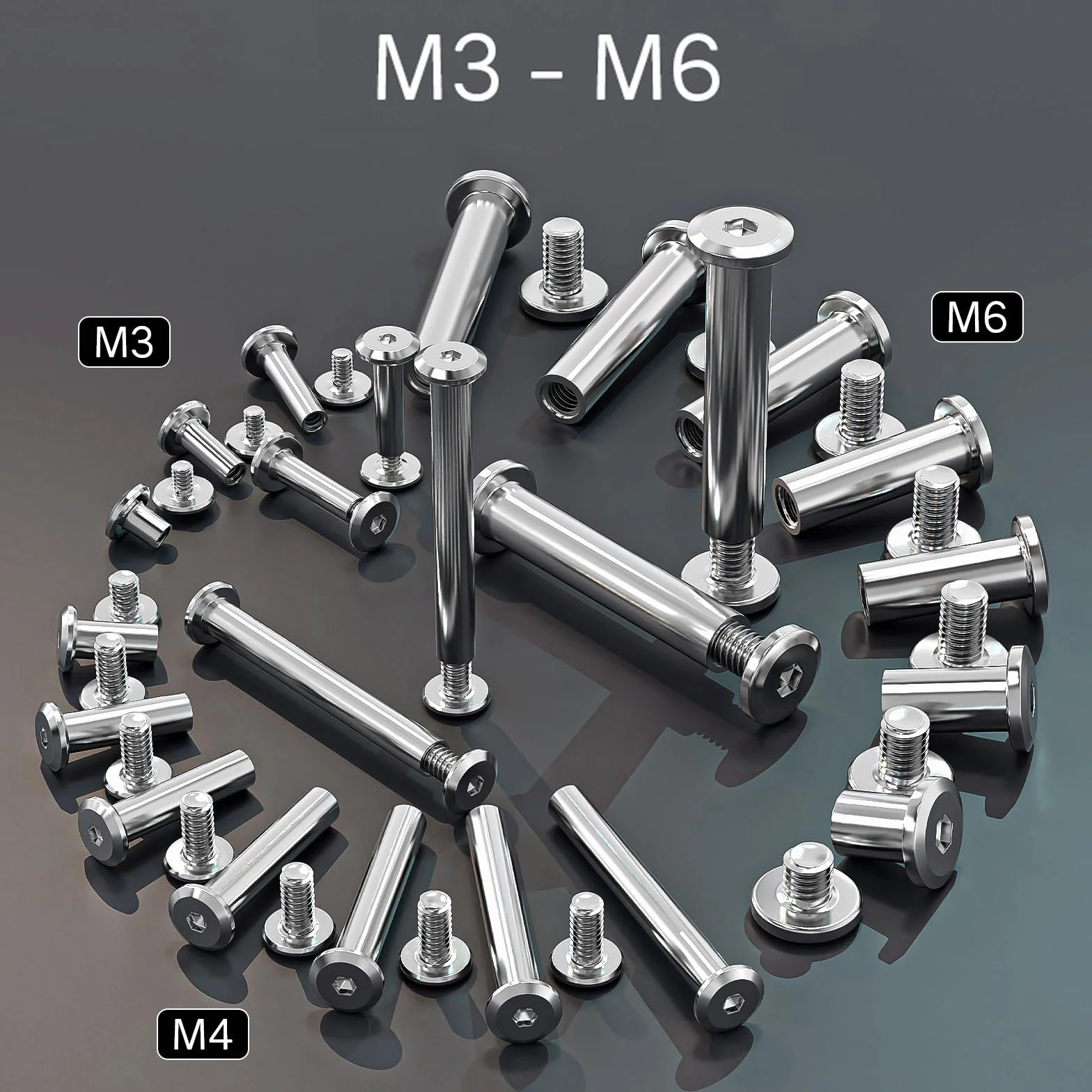 30 Viti M3x5 Raccordo per Mobili (30x Manica) in Acciaio Inox A2 V2A, Connettore per Armadio