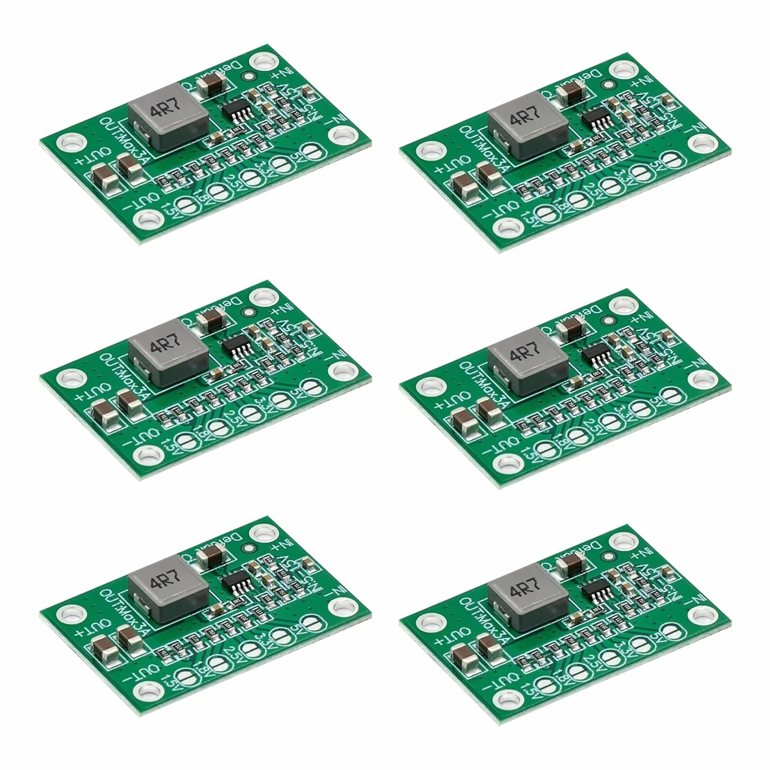 6 Pezzi Modulo Alimentazione Regolabile, Convertitore di Tensione DC-DC Step Down 5-16V a 1.25V/1.5V/1.8V/2.5V/3.3V/5V 3A, Scheda Step Down Regolabile per Progetti Fai da Te e Elettronica