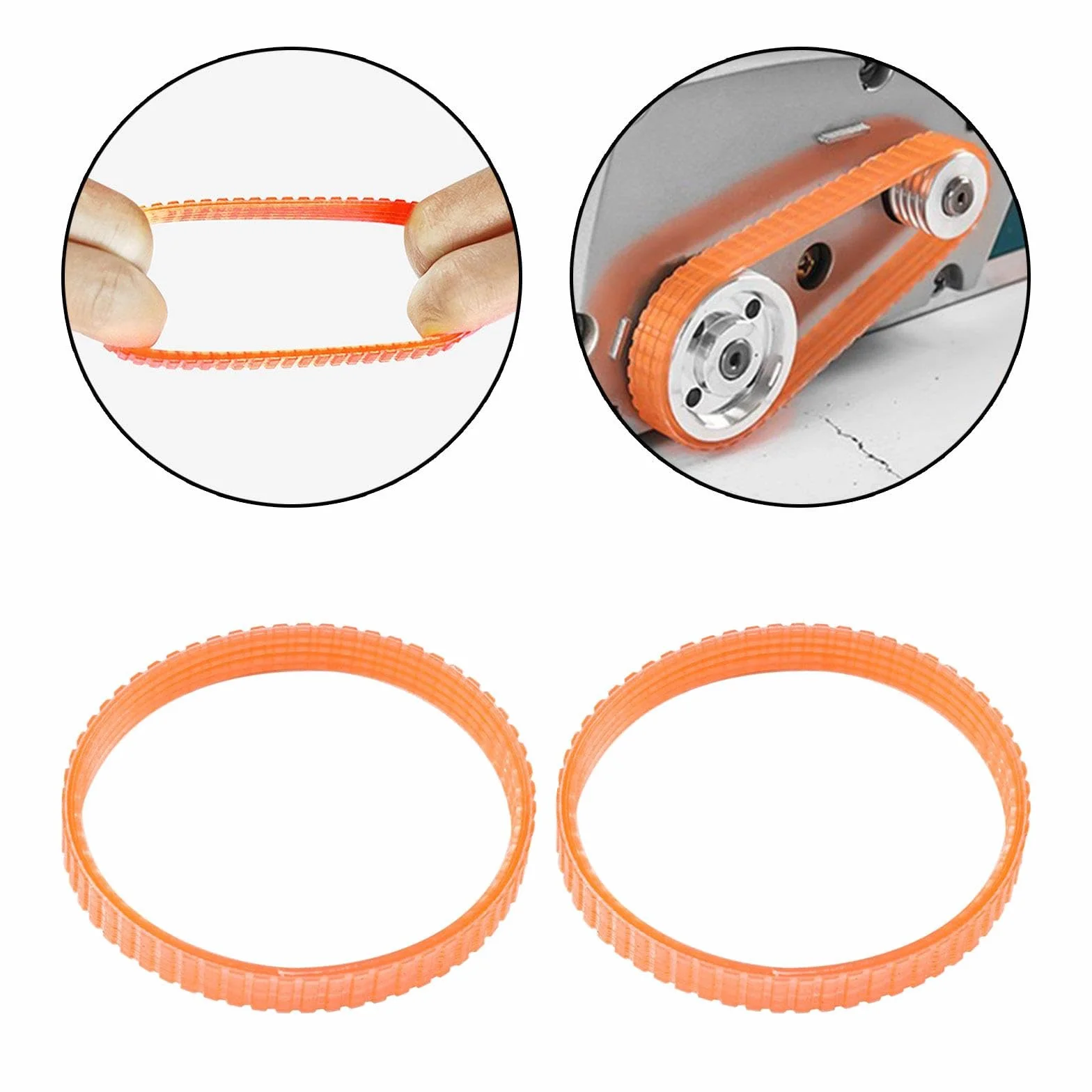 Milageto 2 cinghie di trasmissione per pialla, accessori, circonferenza 238 mm, parti di ricambio per utensili di carpenteria per pialla elettrica da 82 mm, nylon