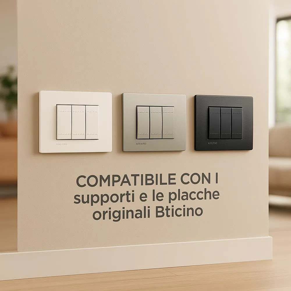 Presa Schuko 2P+T 16A Colore Nero Compatibile Con Bticino Living International/LIGHT