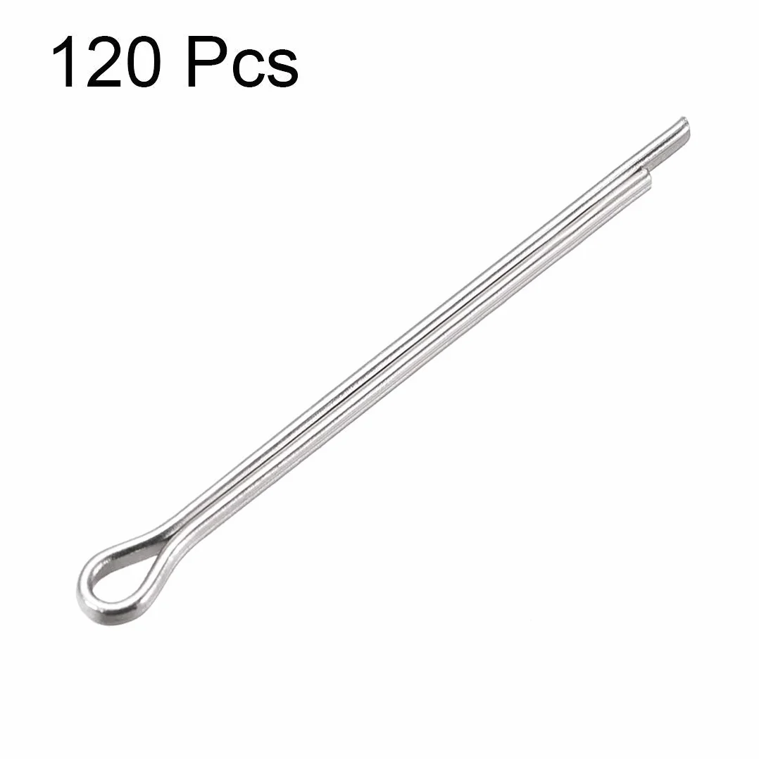 XYWHPGV Coppiglia divisa - 1,5 mm x 25 mm in acciaio inossidabile 304 a 2 denti con chiusura a clip color argento 120 pezzi(067d0 d54c0 d0cae 81cb1 62170 f3df4