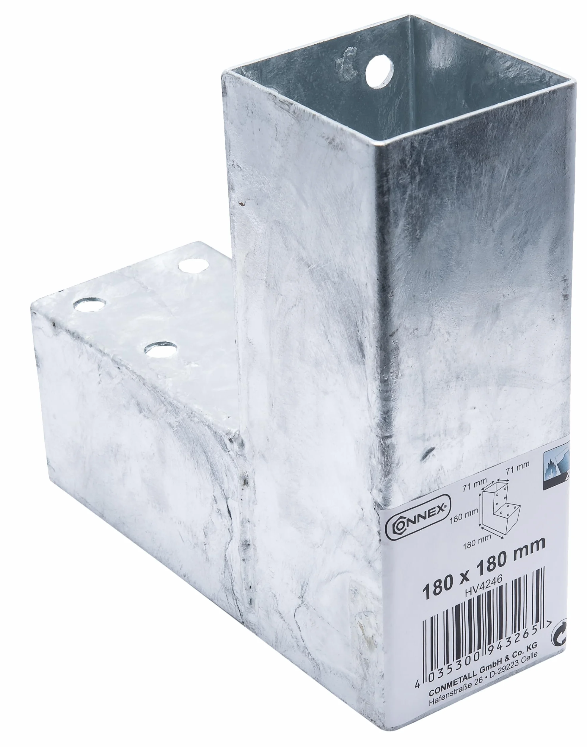 Connex HV4246 - Colonna angolare per legno, 200 x 185 mm, 71 x 71 mm