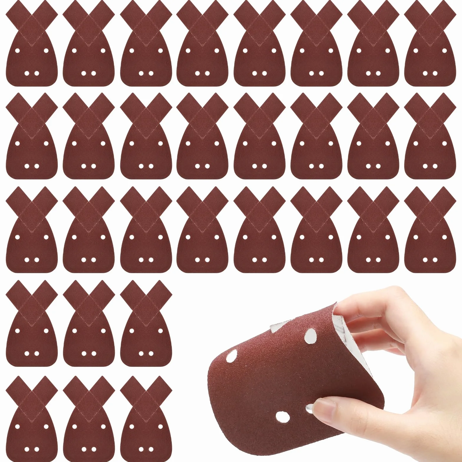 30 Pezzi Carta Abrasiva 120 Grit per Levigatrice Mouse Black Decker,Fogli Triangolari con Punta Extra, Schleifpapier per Legno, Metallo, Plastica e Finiture di Dettaglio