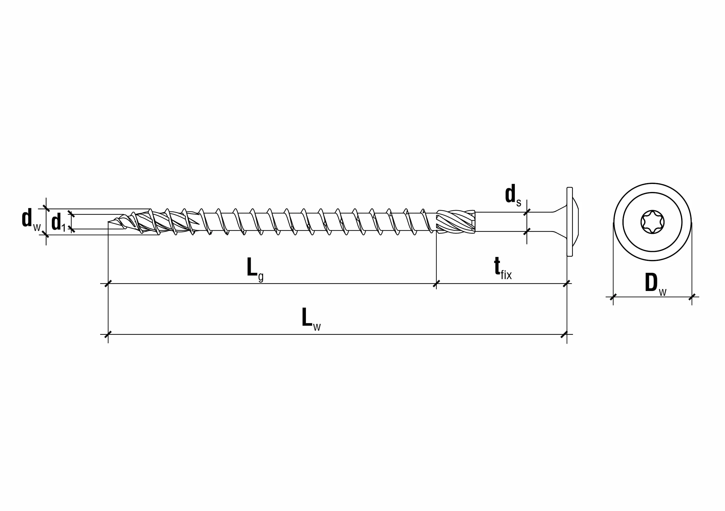 Viti a testa piatta, per costruzioni in legno, in tutte le misure, vite a testa piatta Torx, 100 pezzi, 6x80 mm, TX30