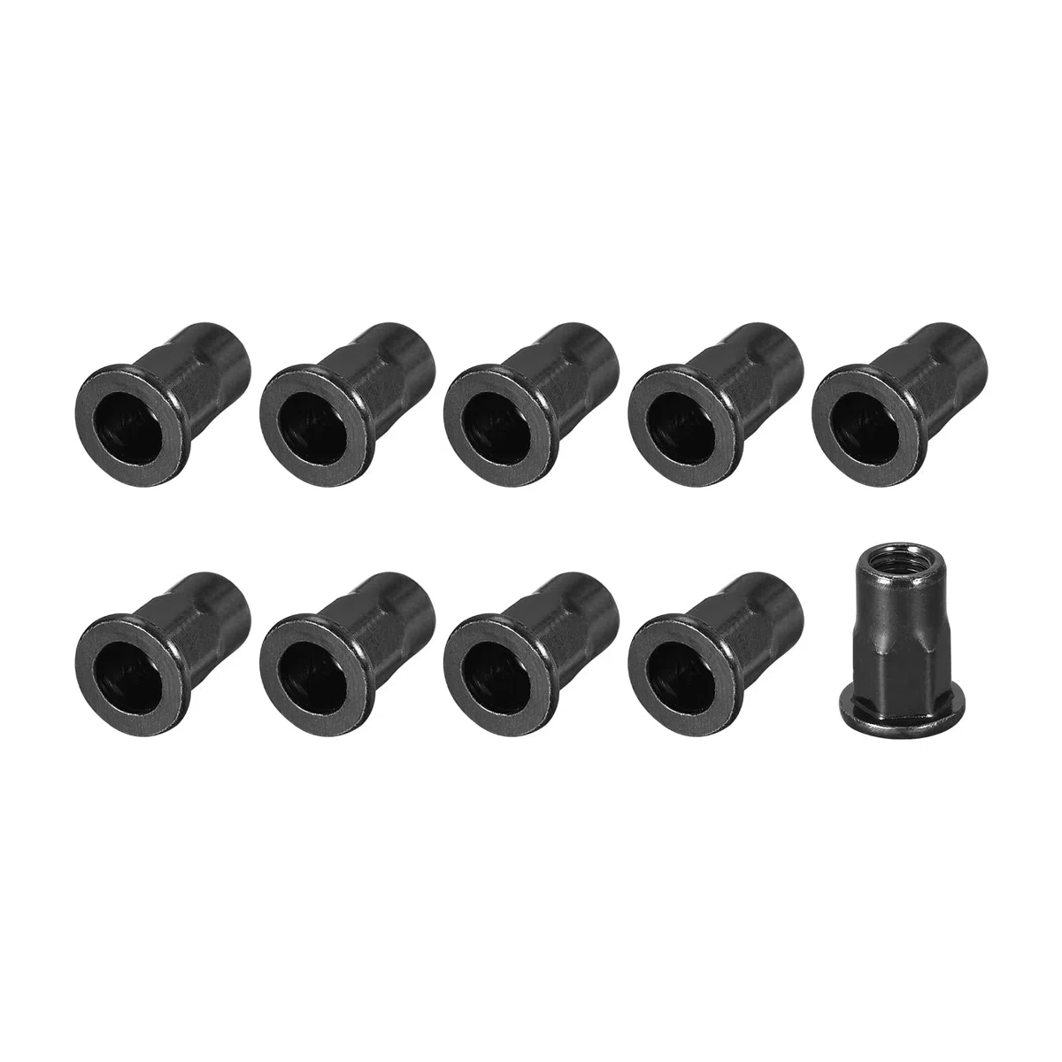 METALLIXITY Rivetto Dadi (M5) 20pz, Acciaio Carbonio Metà Esagono Filettato Inserimento Dadi - per Mobili Fissaggi Meccanici, Nero