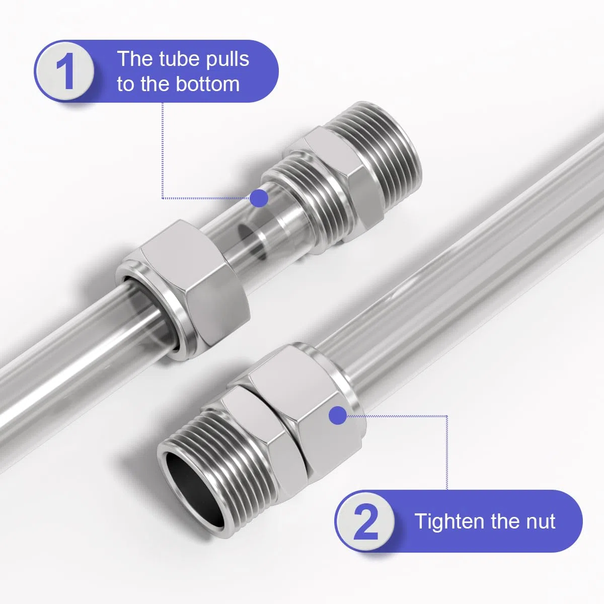 Bwintech 5 pezzi 6mm tubazione OD x 1/8” filettatura maschio BSP spingere diritto per collegare il raccordo del dado di bloccaggio, KPC6-01 adattatore rapido della linea dell'aria