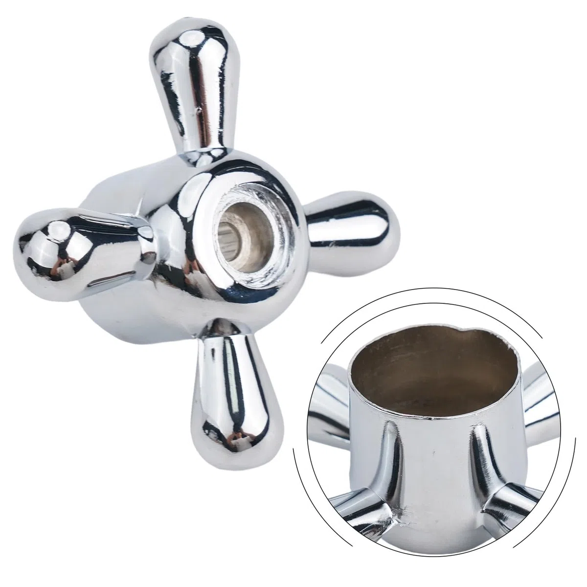 Maniglia per rubinetto, manopola per rubinetto, maniglia della valvola dell'acqua, 8 mm, in lega 20, ricambio per miscelatore da cucina e bagno, confezione da 2 pezzi, argento