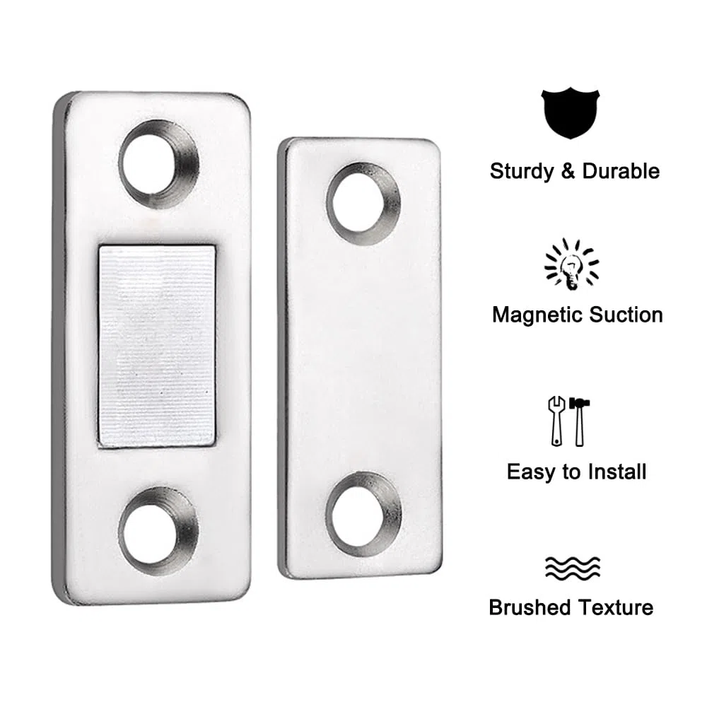 Confezione da 8 chiusure magnetiche per porte, ultra sottili, adesive, per armadietti, cassetti, armadi, porte scorrevoli (giallo antico)