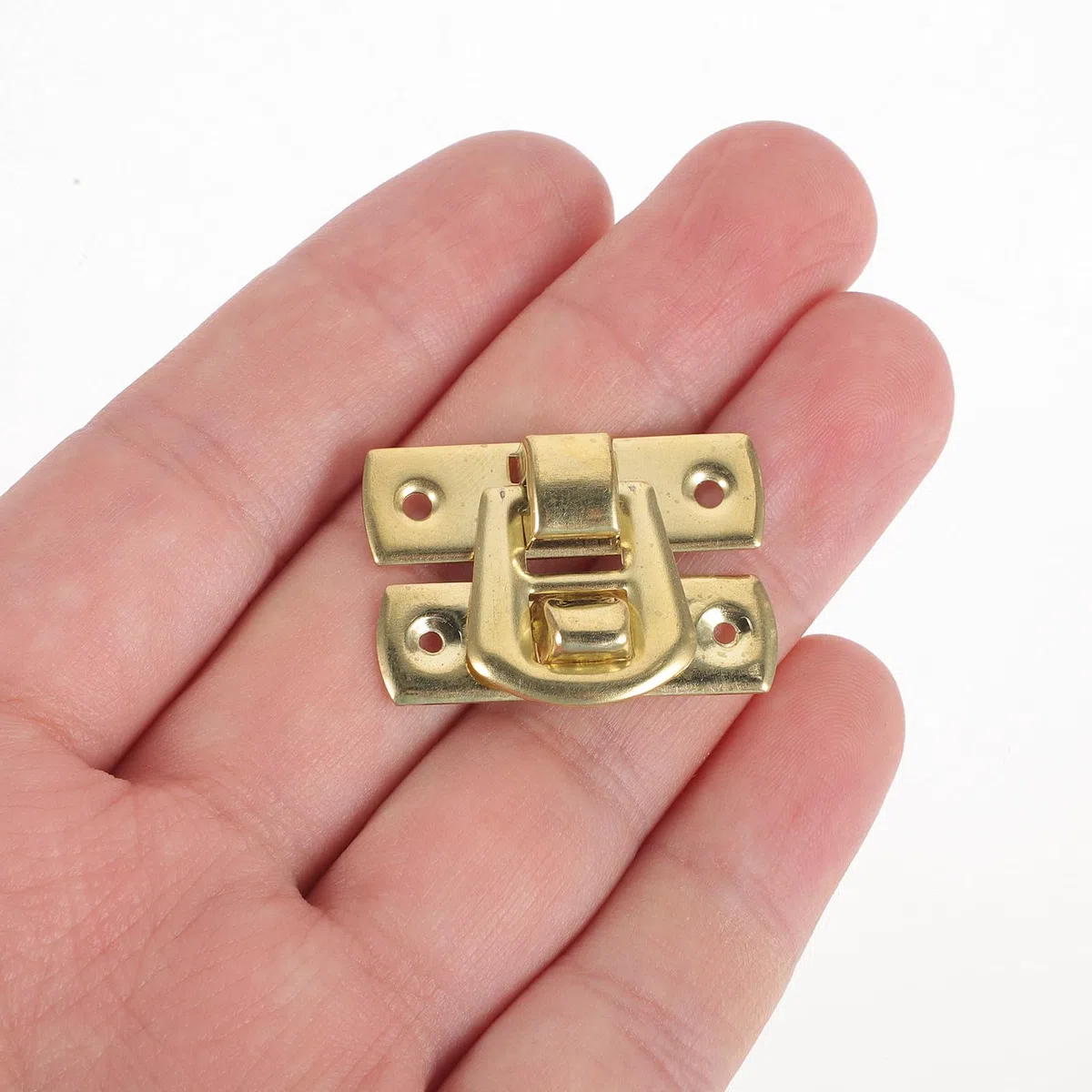 Chiusura a Gancio in Lega di Zinco 30x20mm, Set 10 Pezzi per Scatole di Legno e Portagioie, Fibbia in Metallo Compatta per Scatole Cosmetici, Vino e Cassette Attrezzi