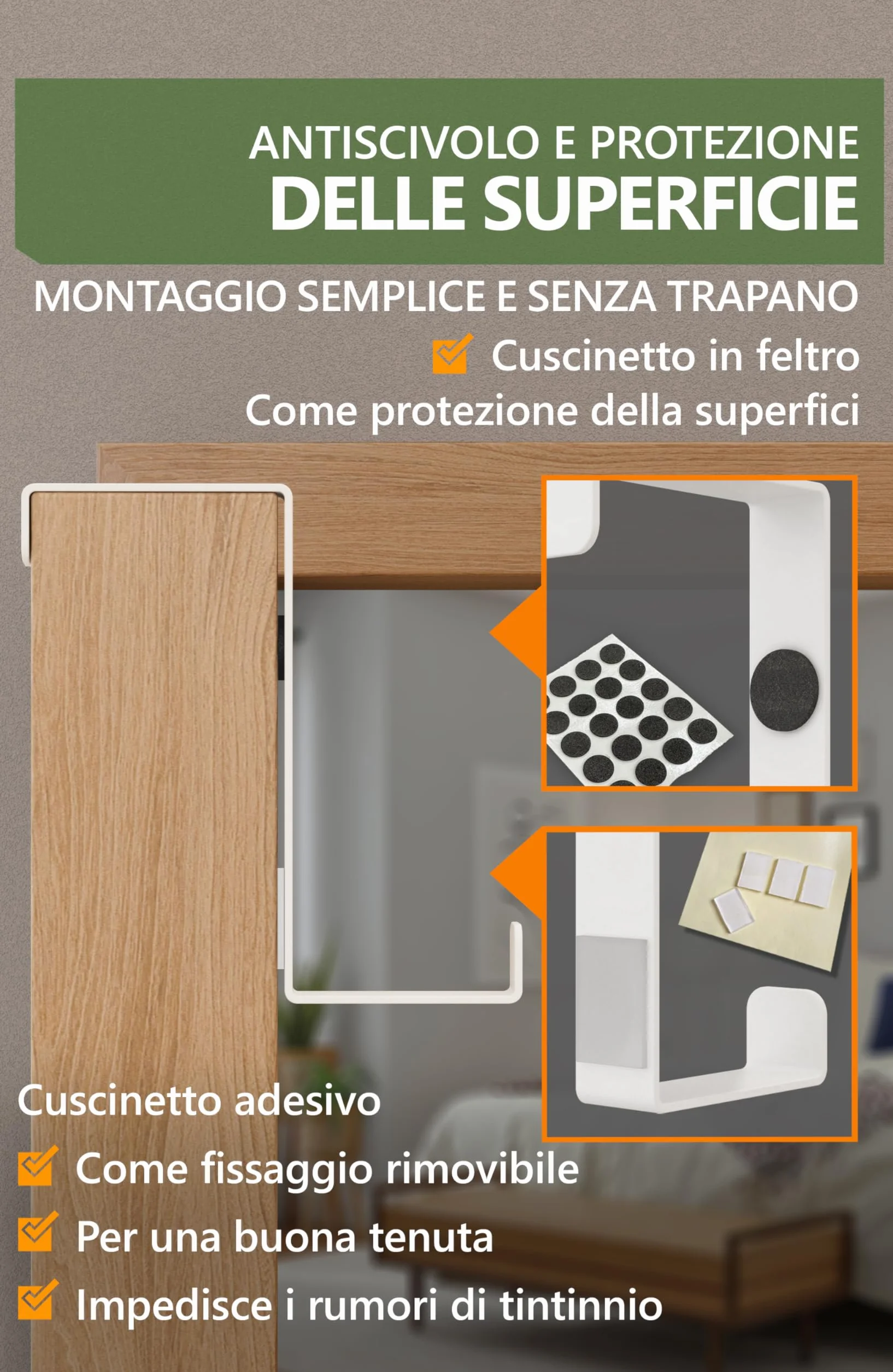 Appendiabiti da Porta in Acciaio Inox Impermeabile - Gancio Porta con Alta Capacità di Carico