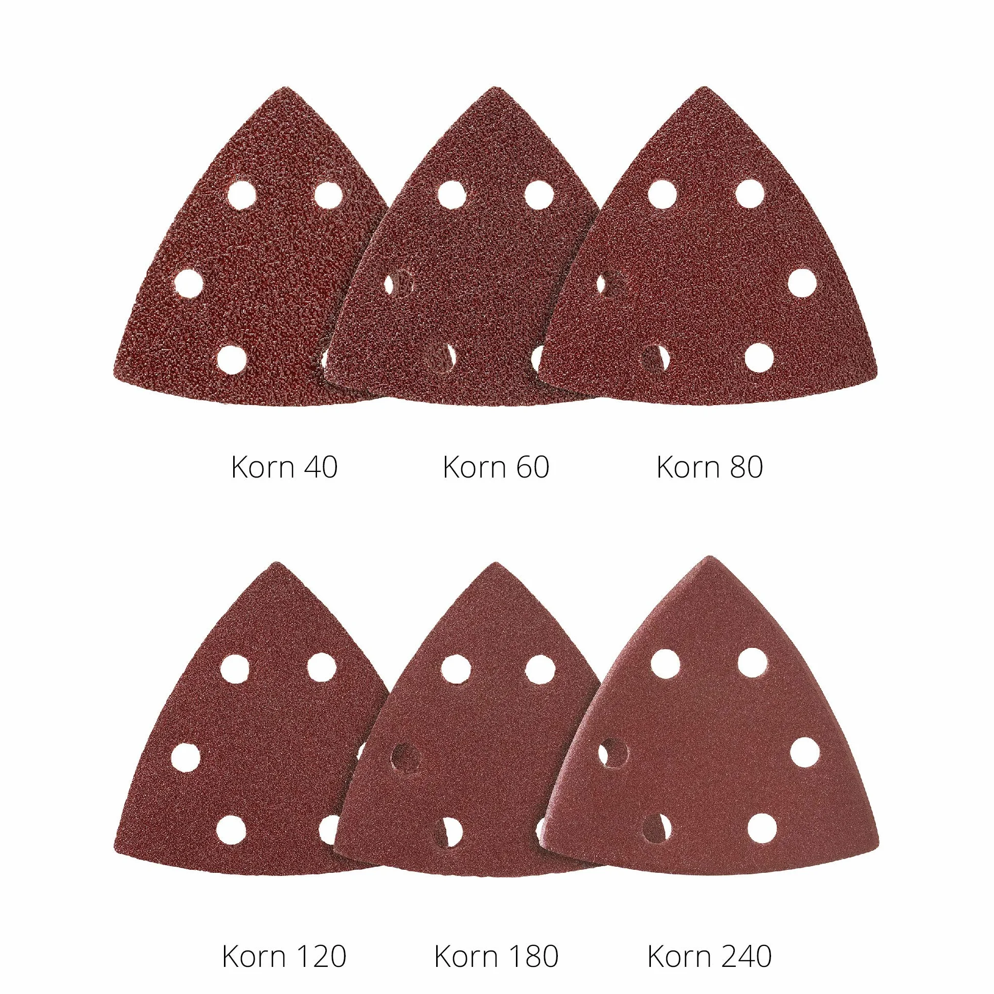 Triangoli Abrasivi Prio │ 50 pezzi │ 6 fori │ 93 x 93 x 93 mm │ grana 120 │ per levigatrici delta │ Fogli Abrasivi │ Abrasivi Triangolari │ Carta Abrasiva