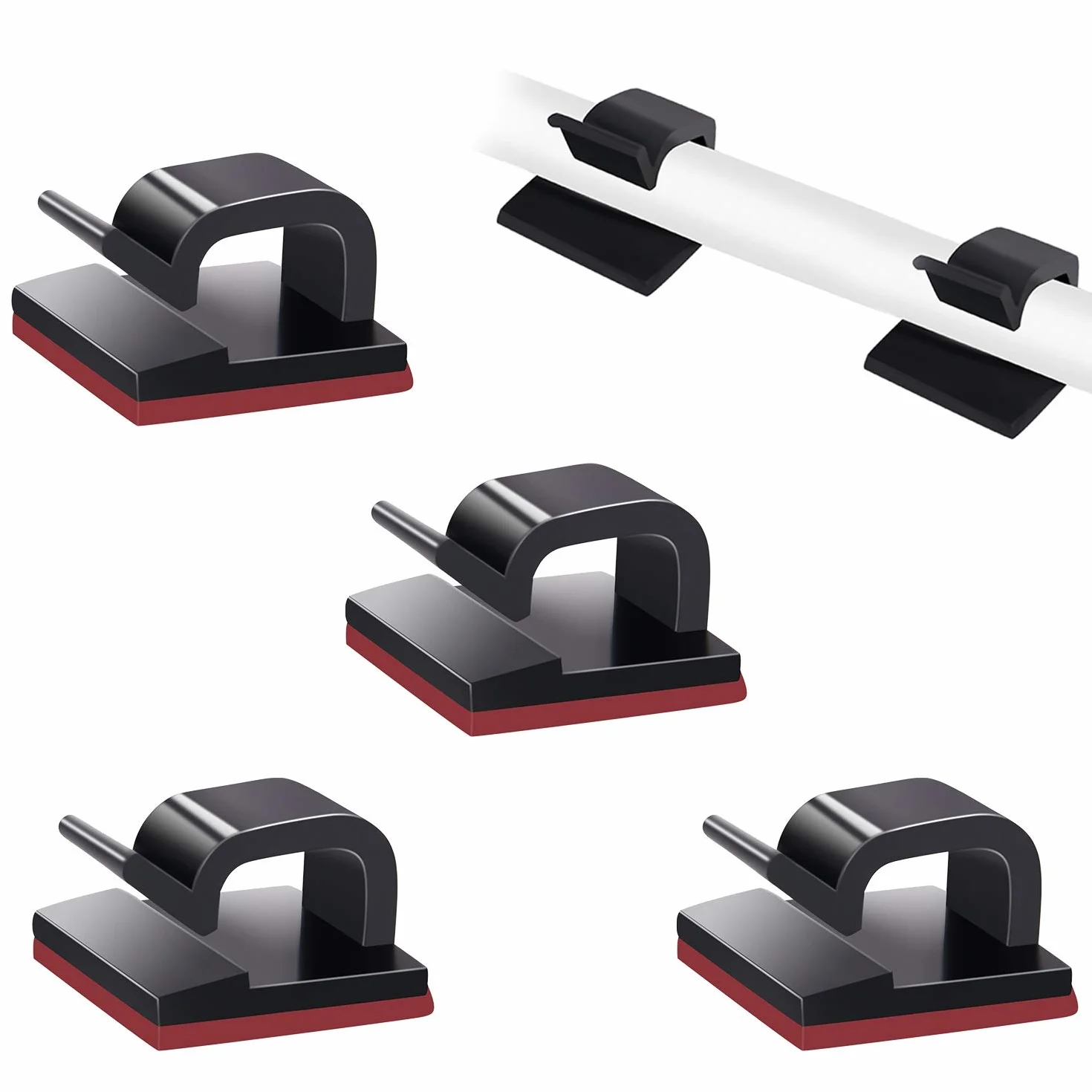 SOULWIT 50 Clip Cavo Autoadesivo, Fermacavi Organizer Gestione Cavi per TV PC Laptop Ethernet
