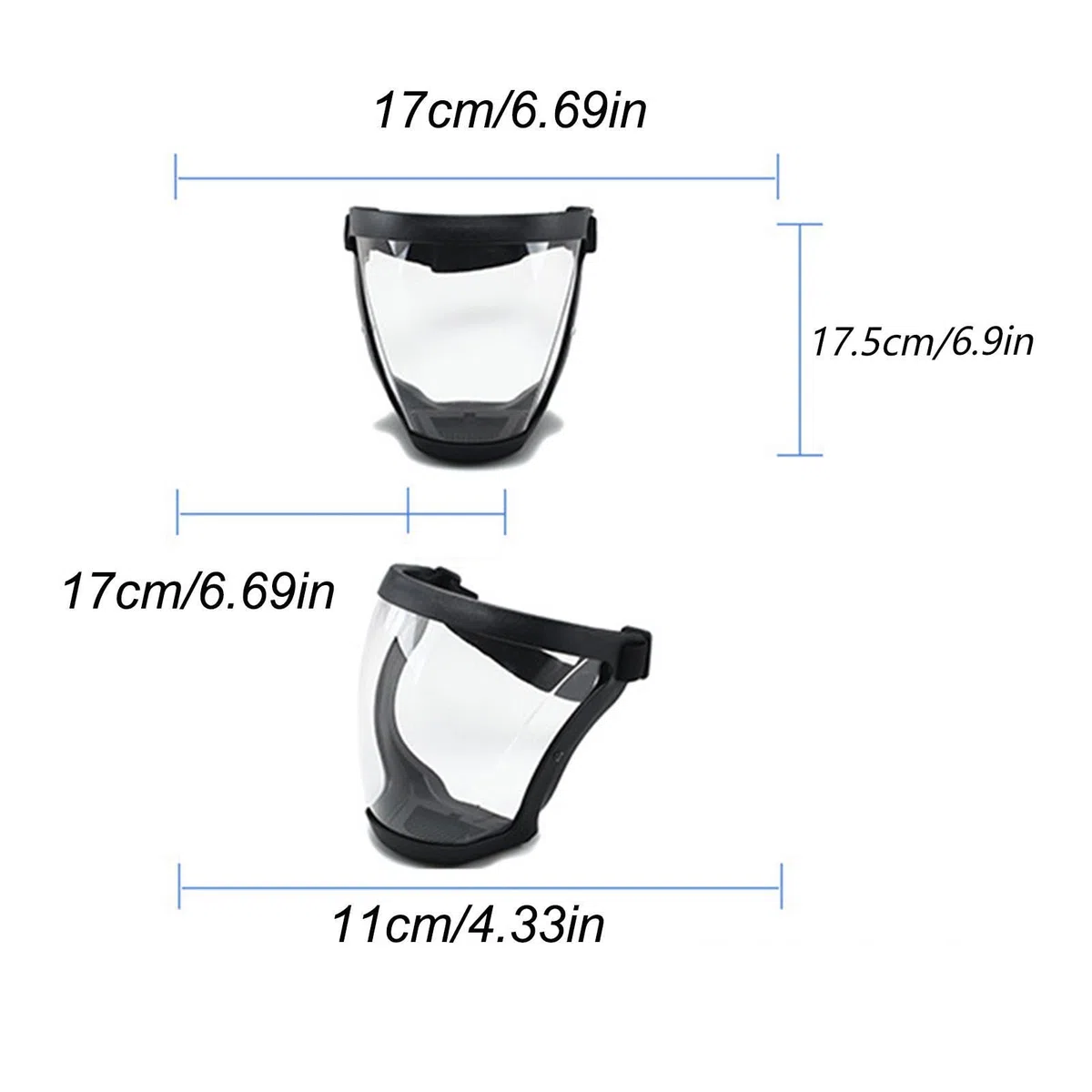Visiera Antiappannamento, Maschera Antipolvere Integrale Traspirante per Levigatura, Maschera Protettiva Viso con Cinturino Regolabile, Visiera Trasparente Integrale, per Ciclismo & Saldatura