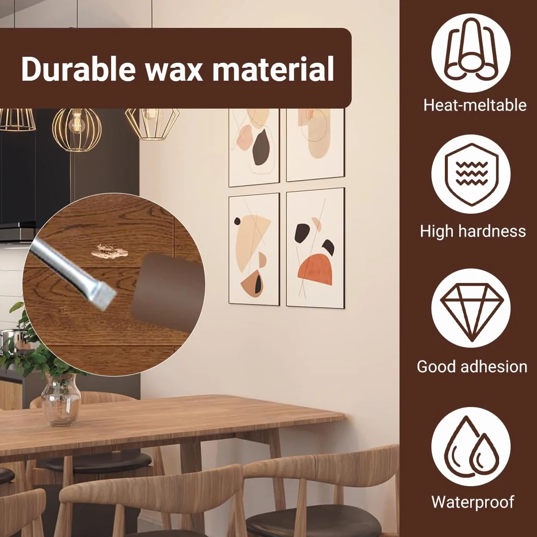 10 pezzi Riparazione di Piastrelle, Set Riparazione di Gres, Kit di Riparazione Mobili in Legno, Riparare per Riparare Crepe, Fori, Graffi, Parquet, Mobili, pastelli a cera per la rimozione di graffi